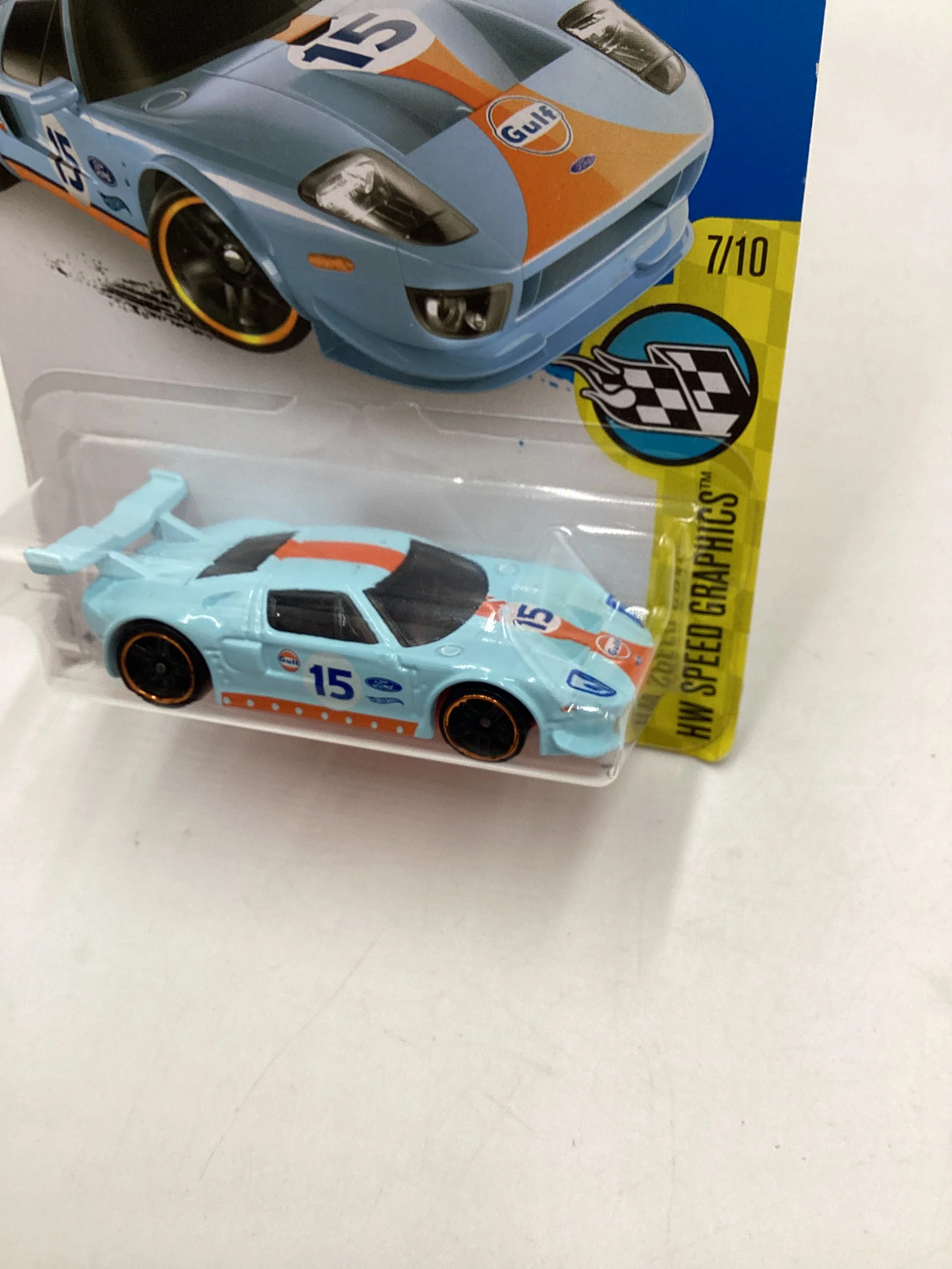 2016 Hot wheels Speed Graphics #182 Ford GT Gulf Blue 22C - Image 4