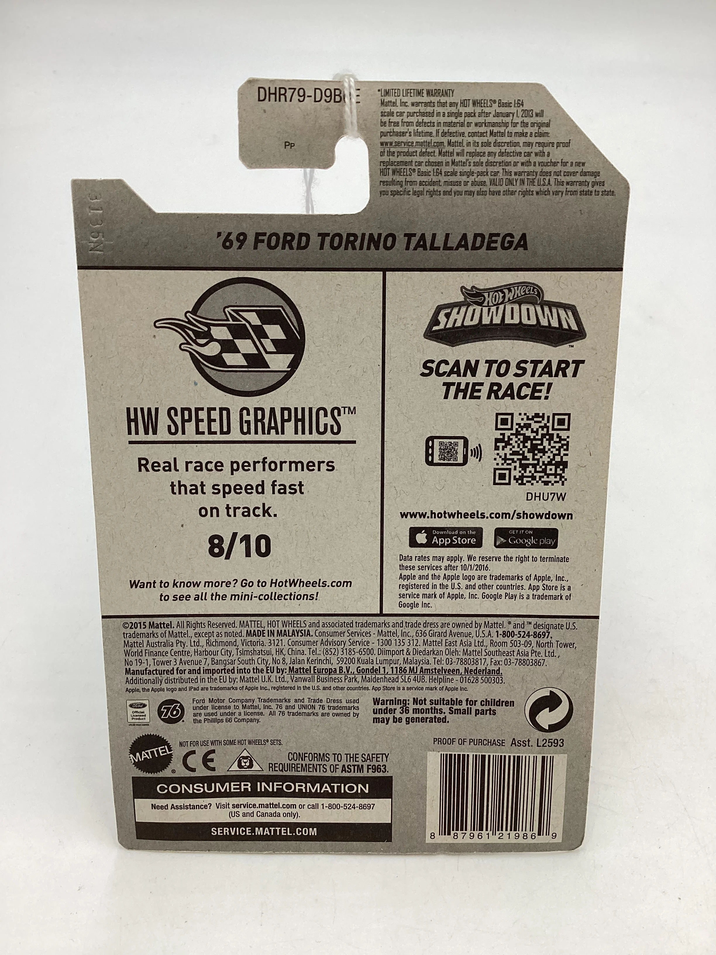 2016 Hot Wheels Speed Graphics 183/250 69 Ford Torino Talladega 32C - Image 7