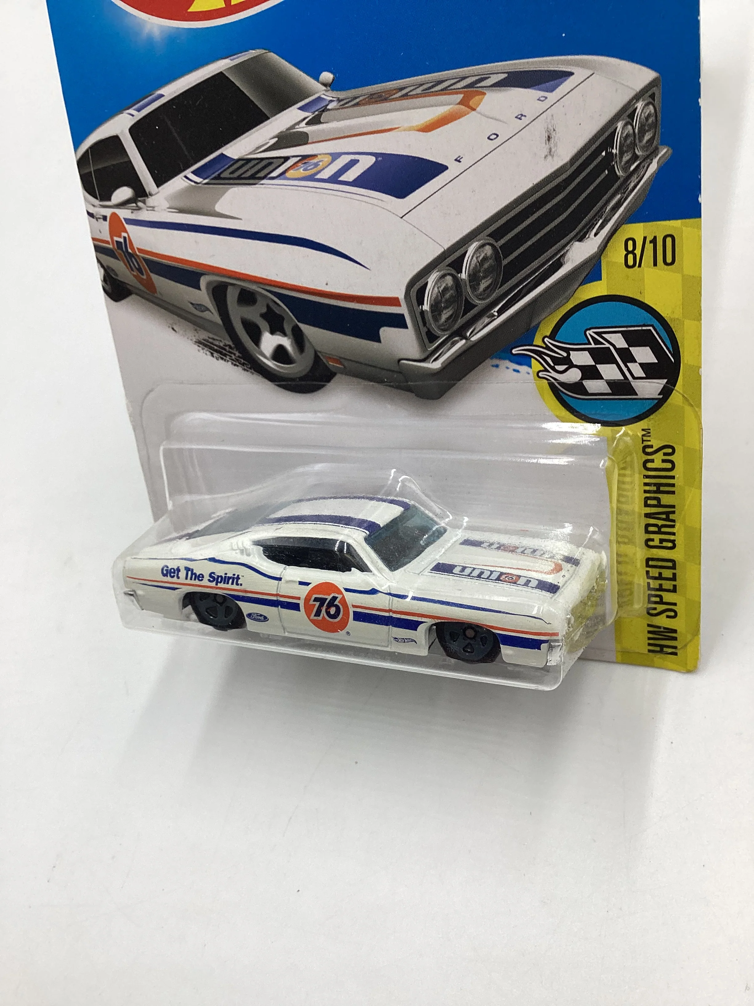2016 Hot Wheels #183 Speed Graphics 69 Ford Torino Talladega White 31D - Image 4