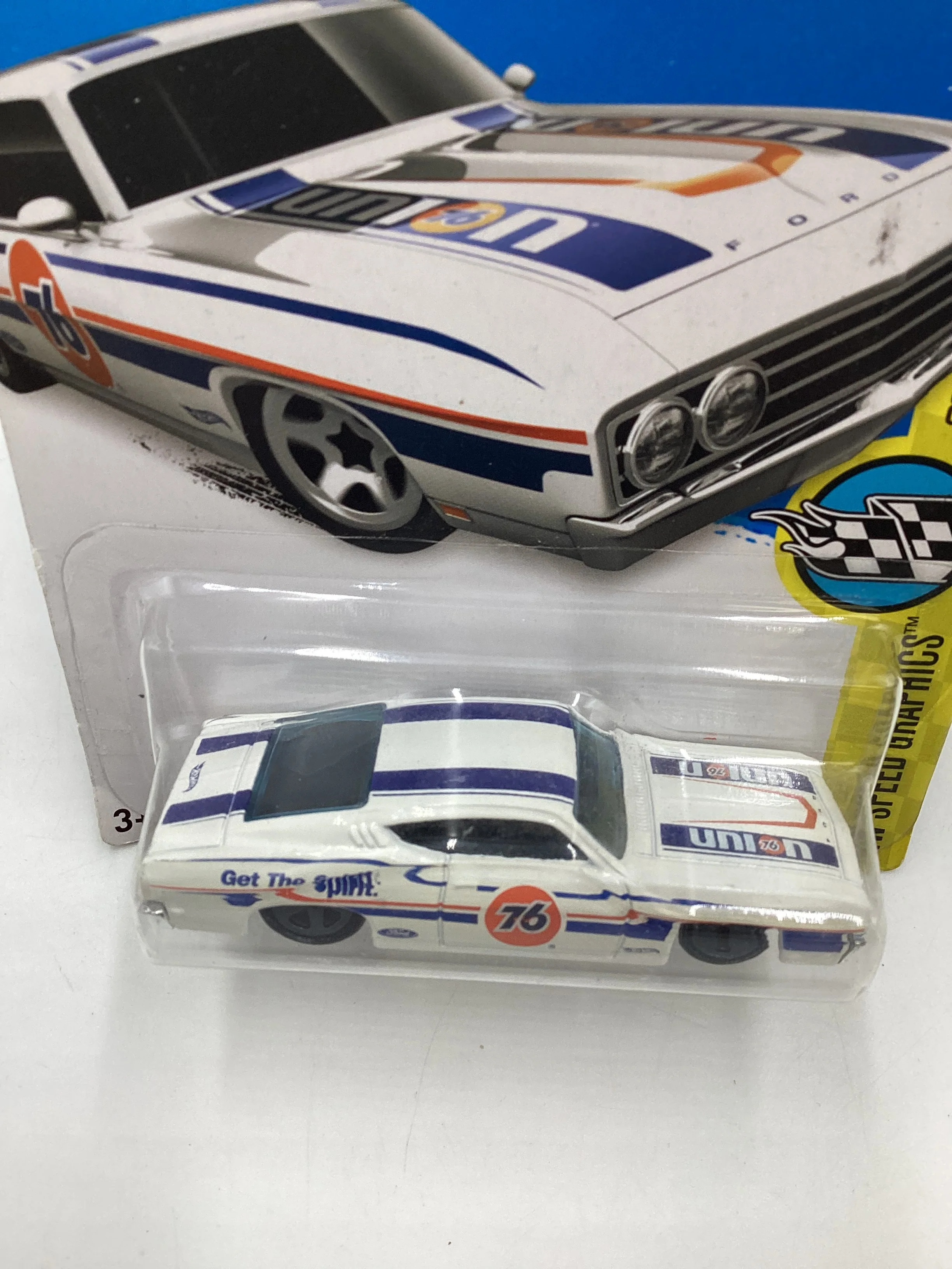 2016 Hot Wheels #183 Speed Graphics 69 Ford Torino Talladega White 31D - Image 6