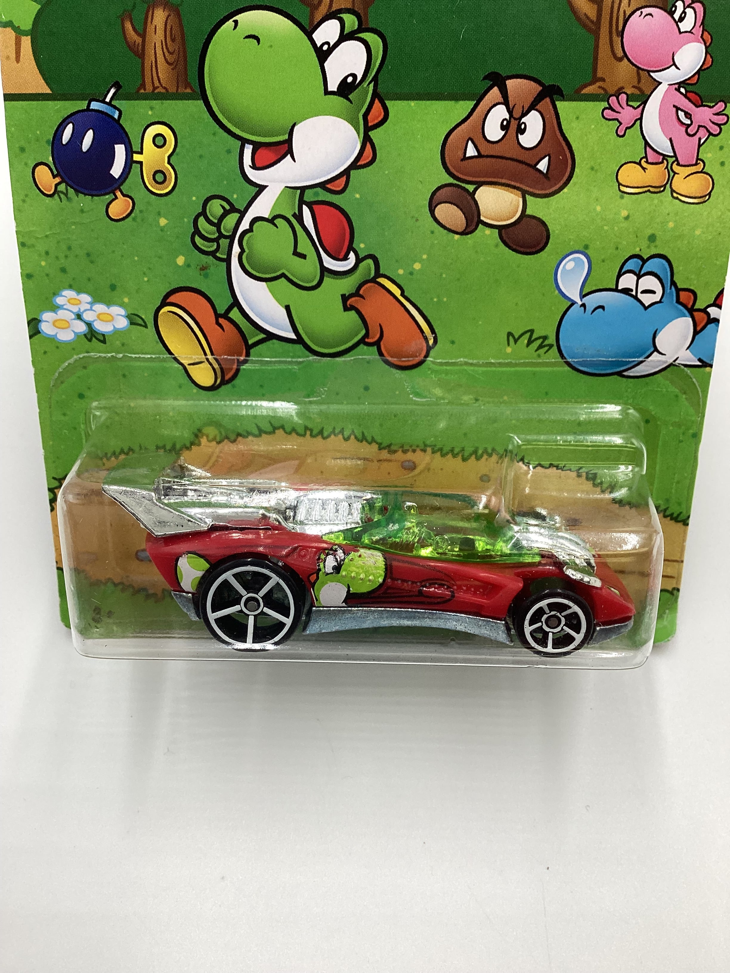 2016 Hot Wheels Super Mario #7 Flathead Fury Red Yoshi 157A - Image 3