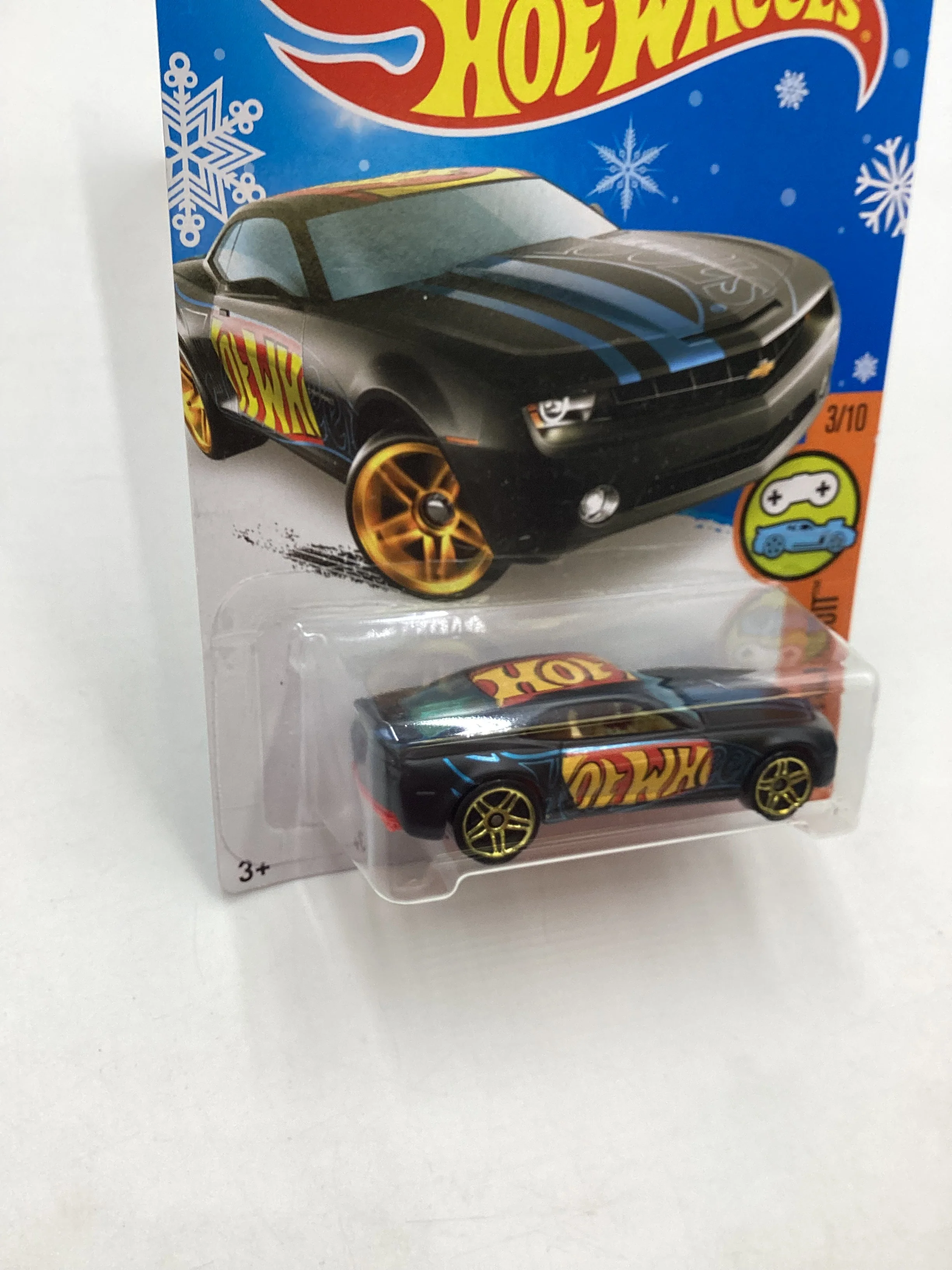 2016 Hot wheels Target Exclusive #23 Chevy Camaro Concept Black Snowflake Card 234A - Image 5