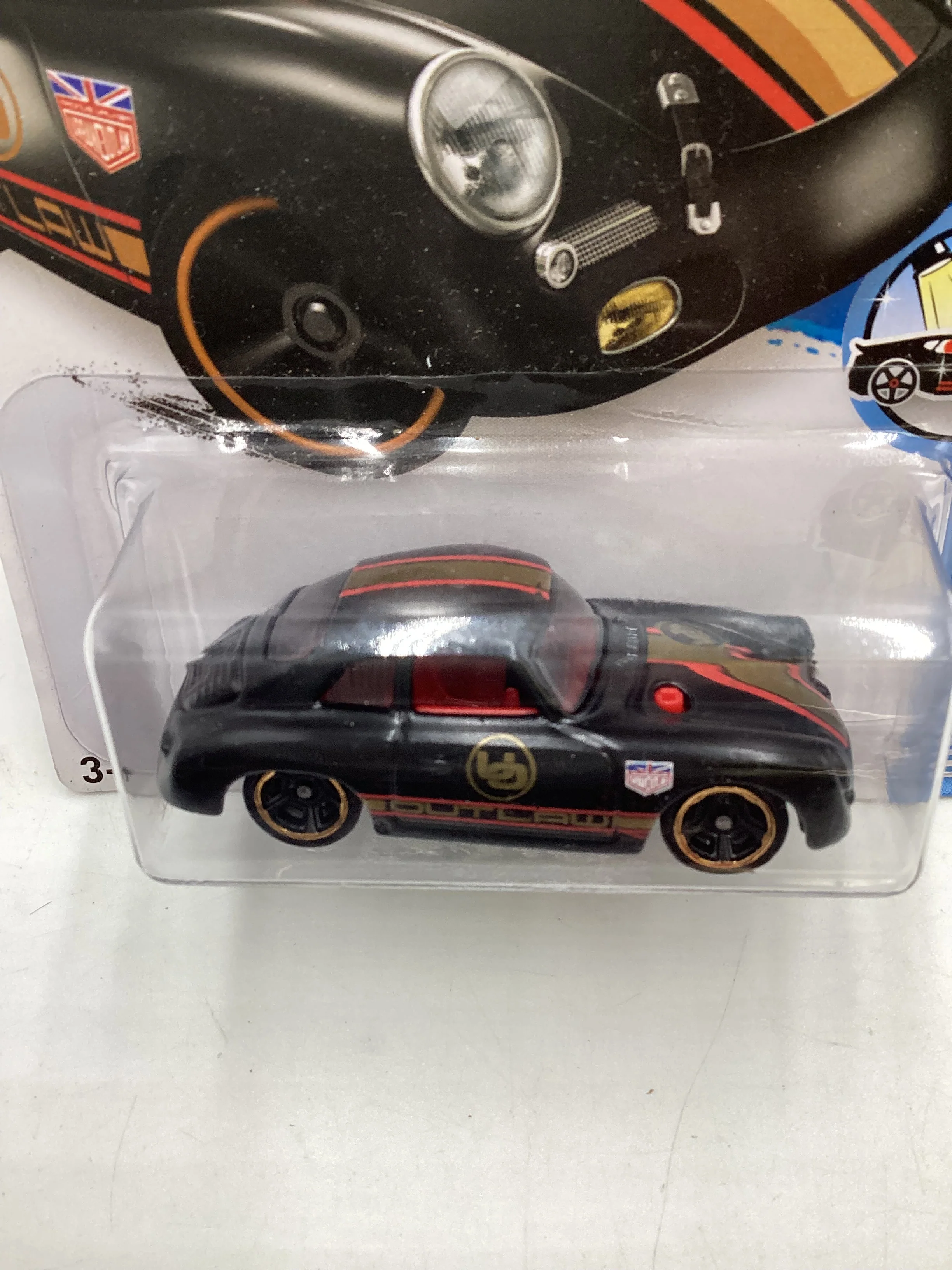 2016 Hot wheels Target Snowflake card #120 Porsche 365A Outlaw Black 238B *Vein on Back* - Image 3