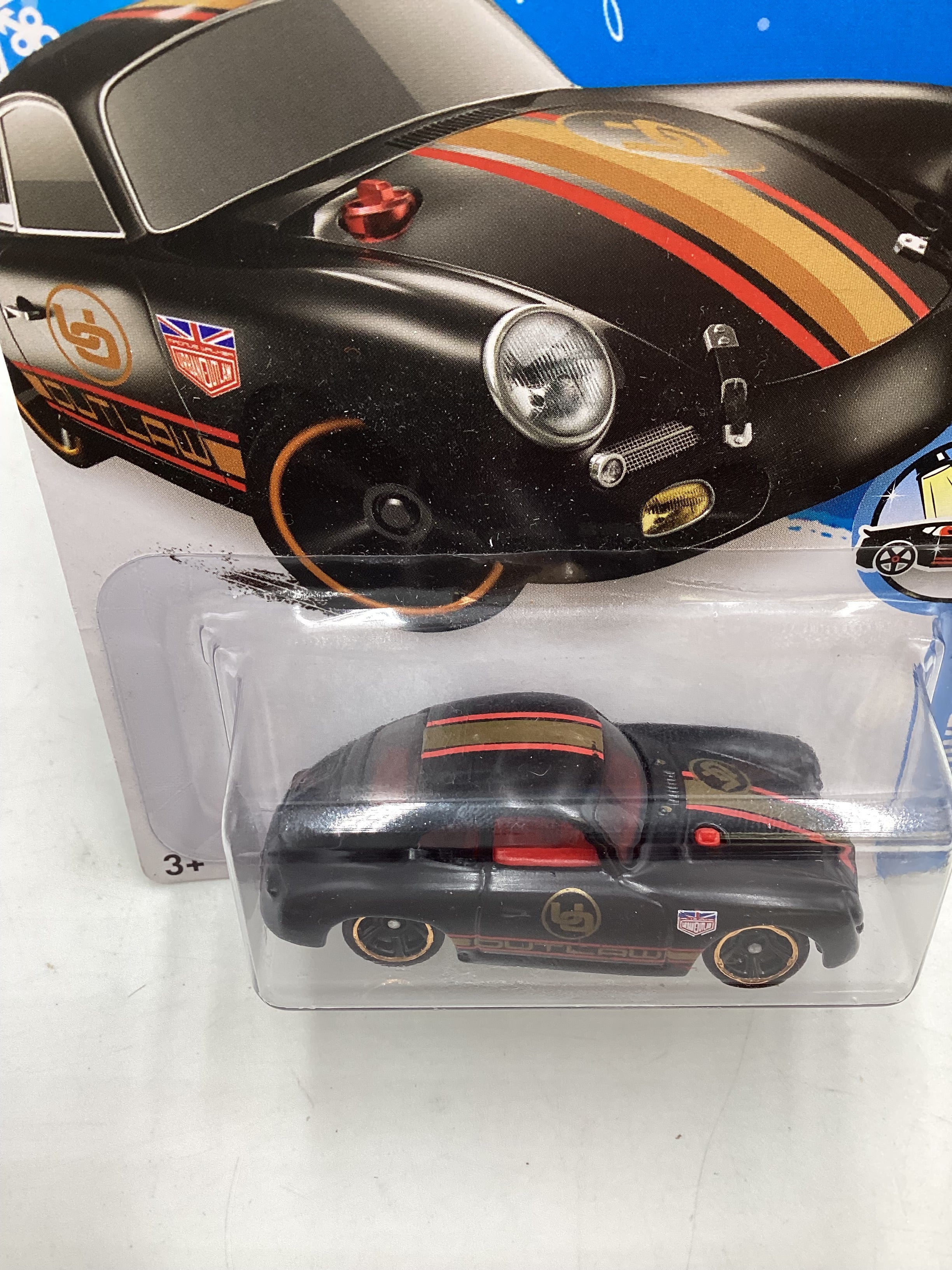 2016 Hot wheels Target Snowflake card #120 Porsche 365A Outlaw Black 238B *Vein on Back* - Image 6