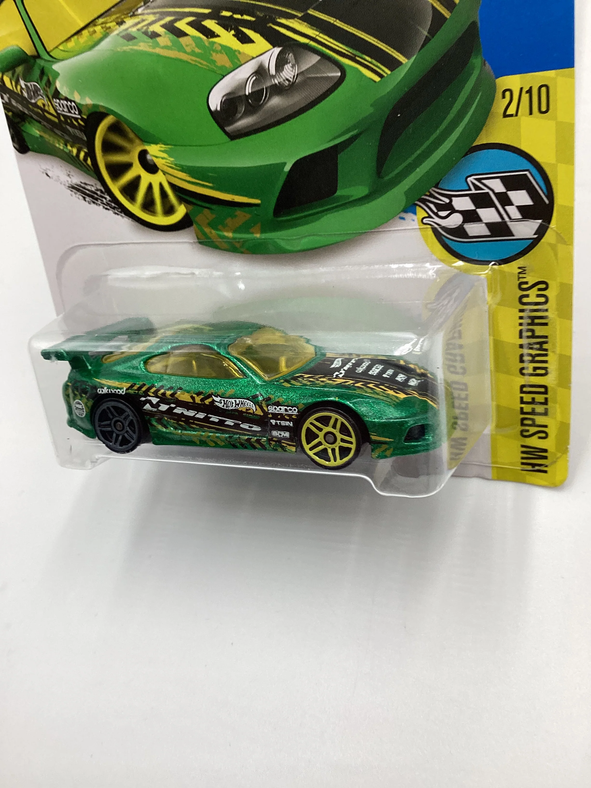 2016 Hot Wheels #177 Toyota Supra Green Nitto 93A - Image 4