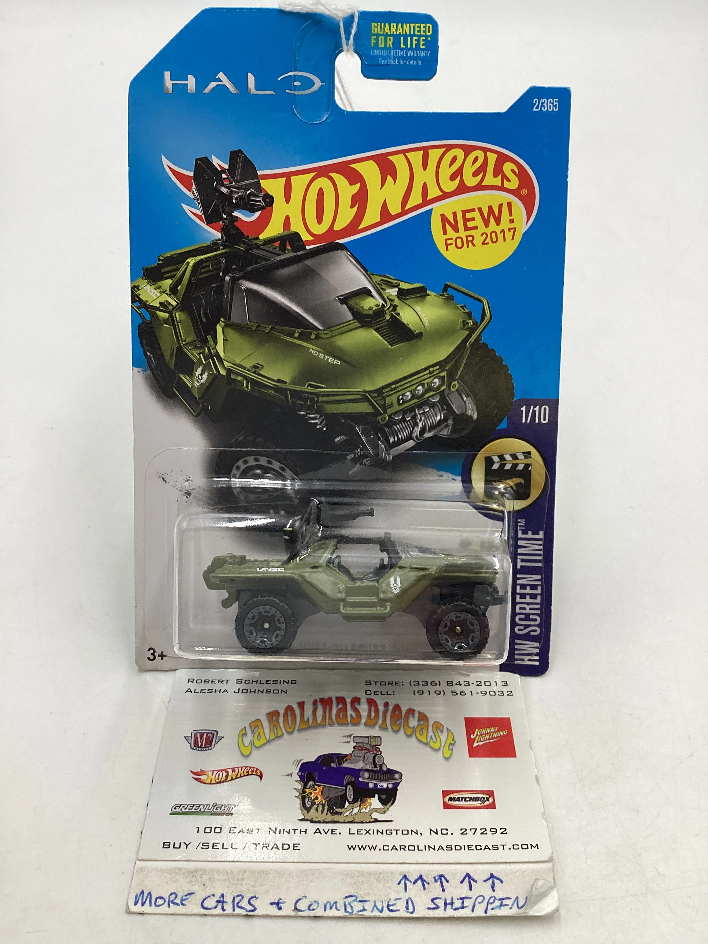 2017 Hot wheels #2 UNSC Warthog 123G