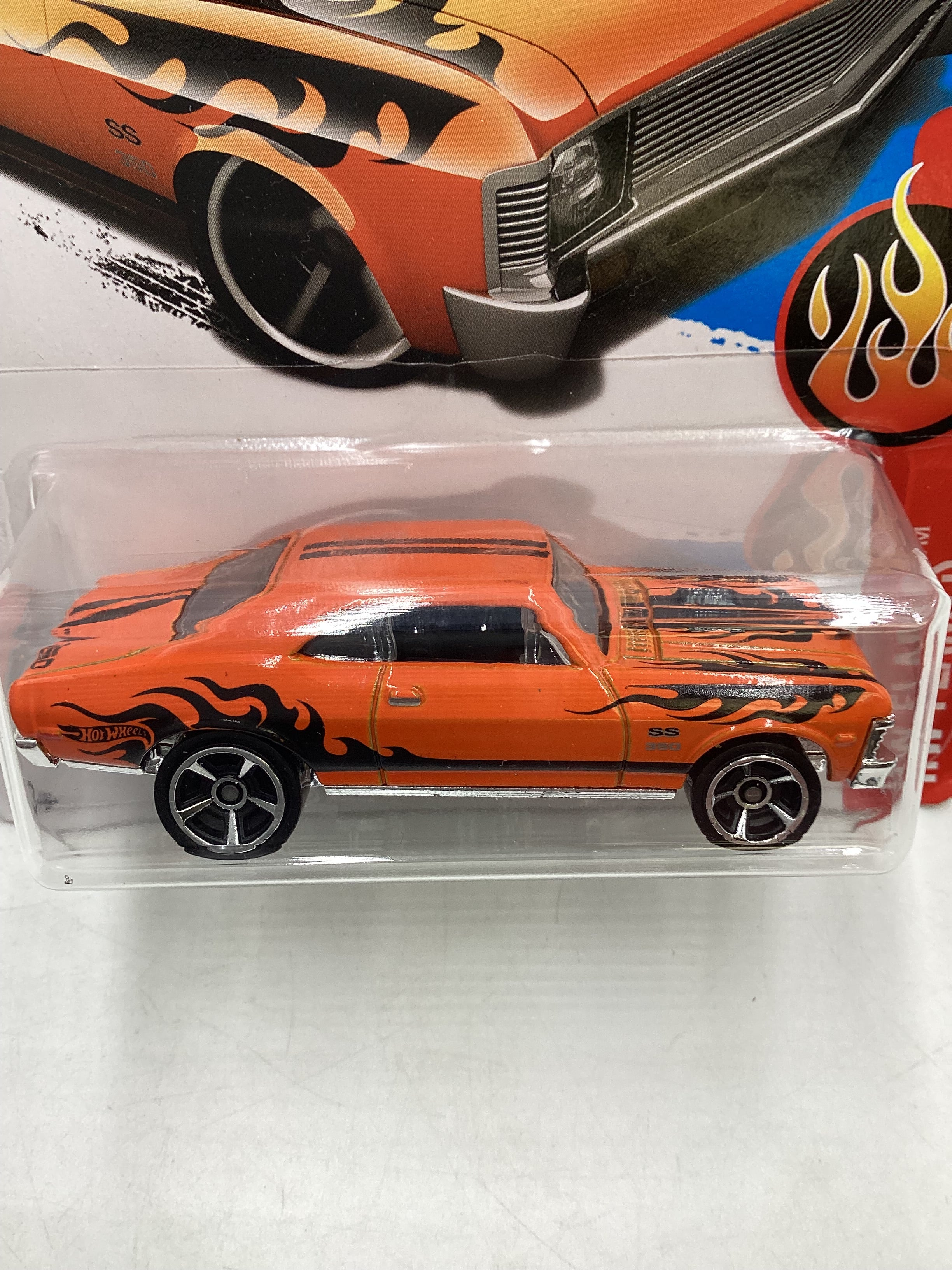 2017 Hot wheels #61 68 Chevy Nova Orange 11i - Image 3