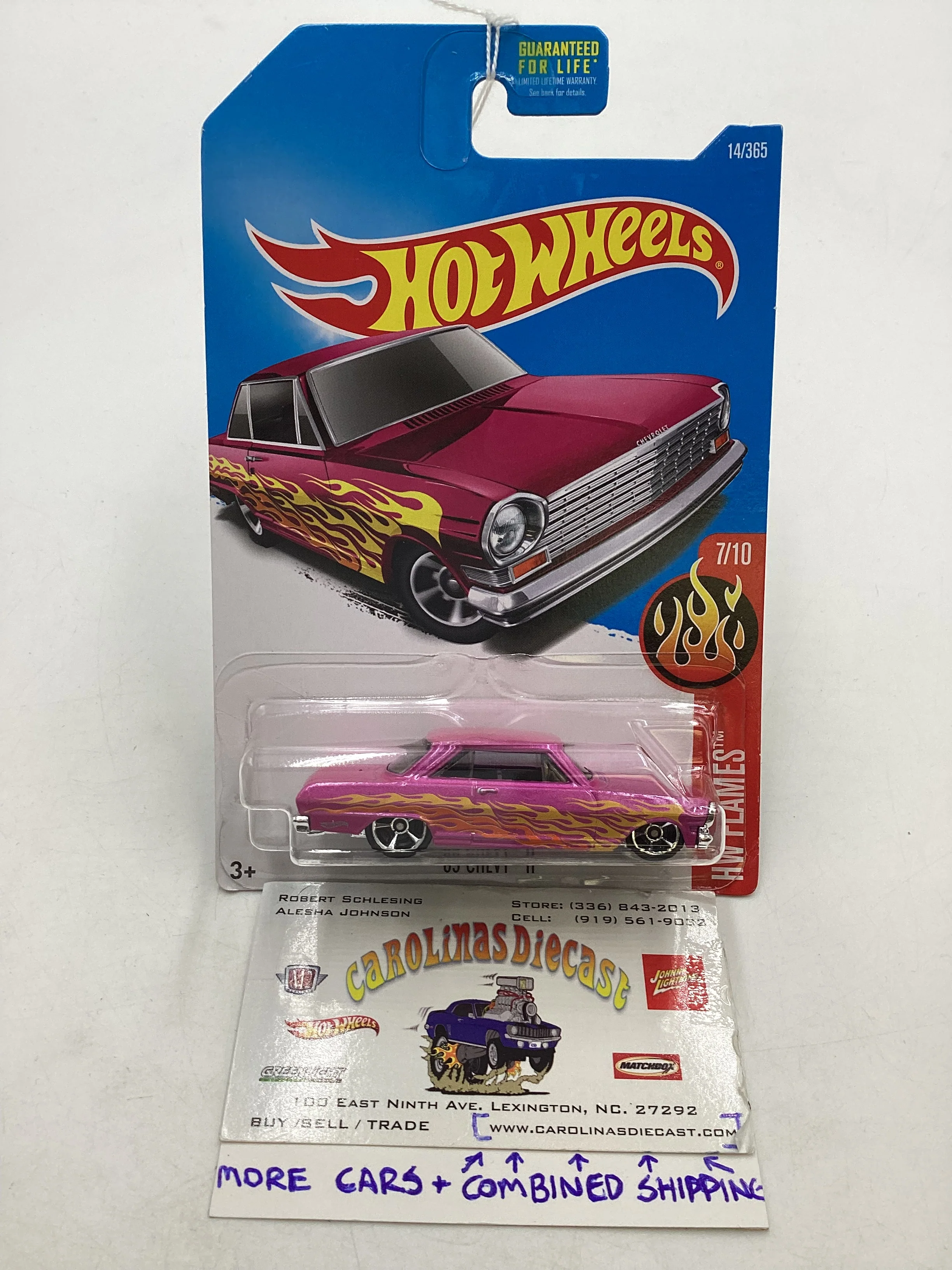 2017 Hot Wheels #14 63 Chevy II Pink 7i