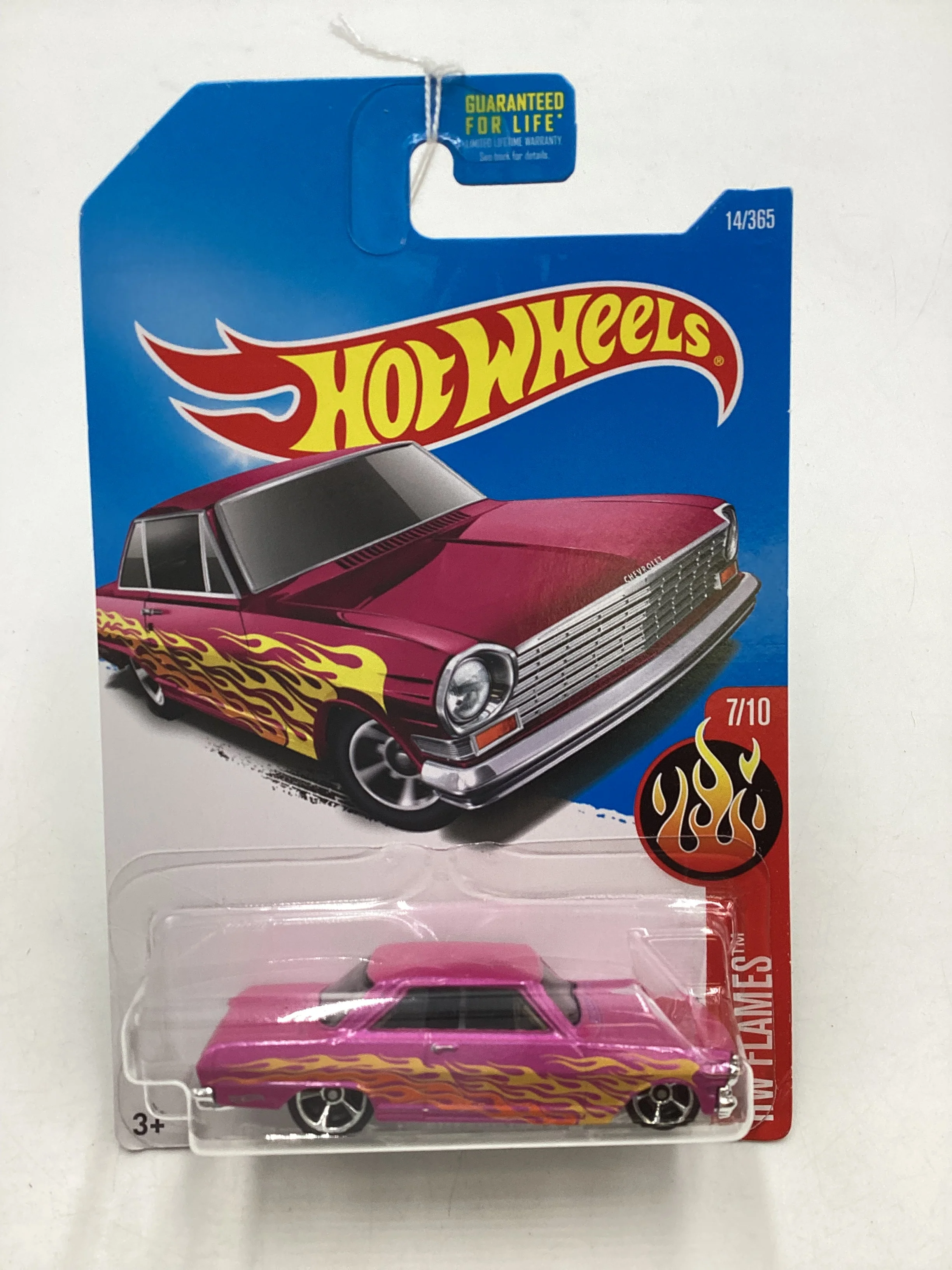 2017 Hot Wheels #14 63 Chevy II Pink 7i - Image 2