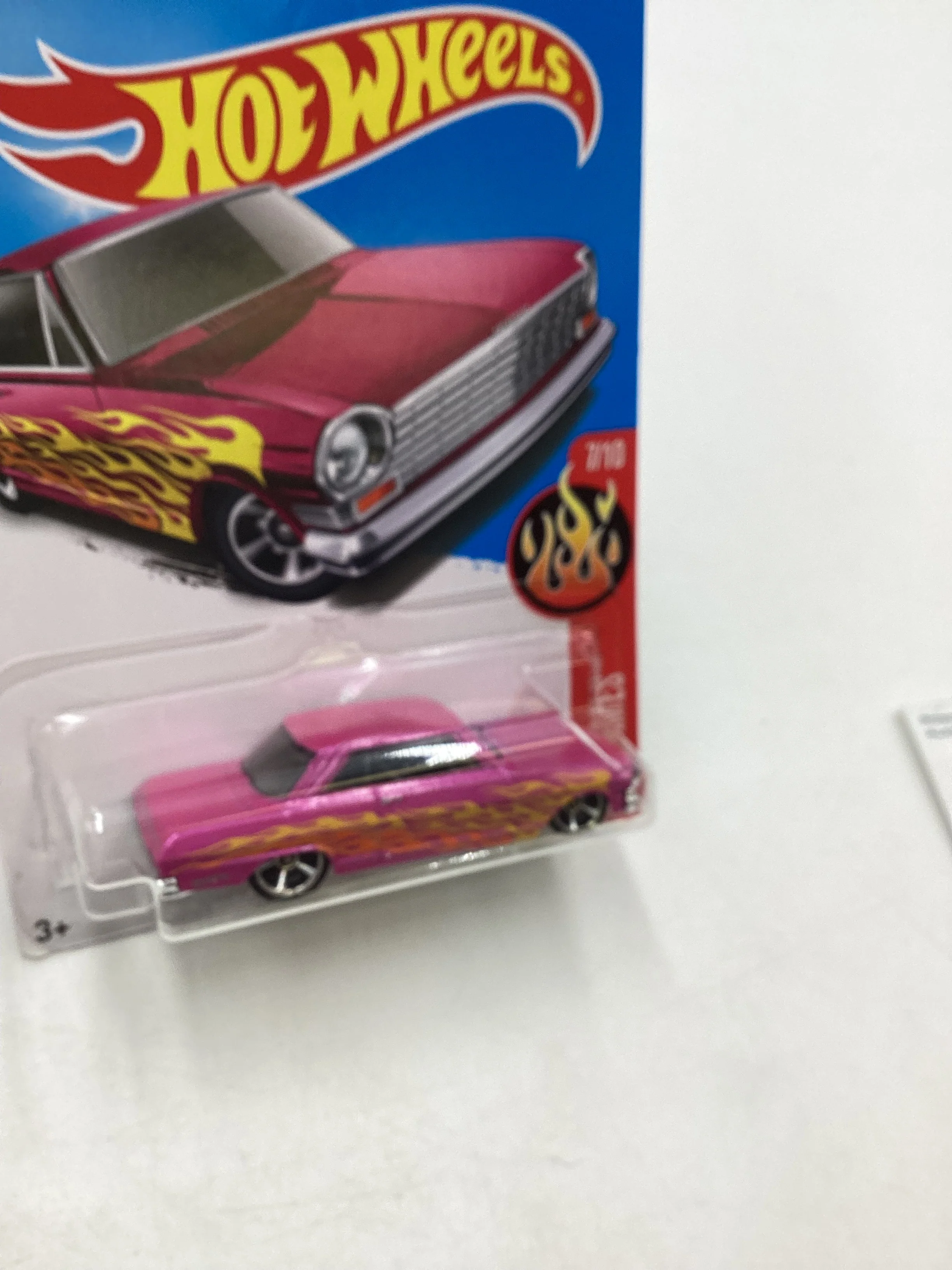 2017 Hot Wheels #14 63 Chevy II Pink 7i - Image 5