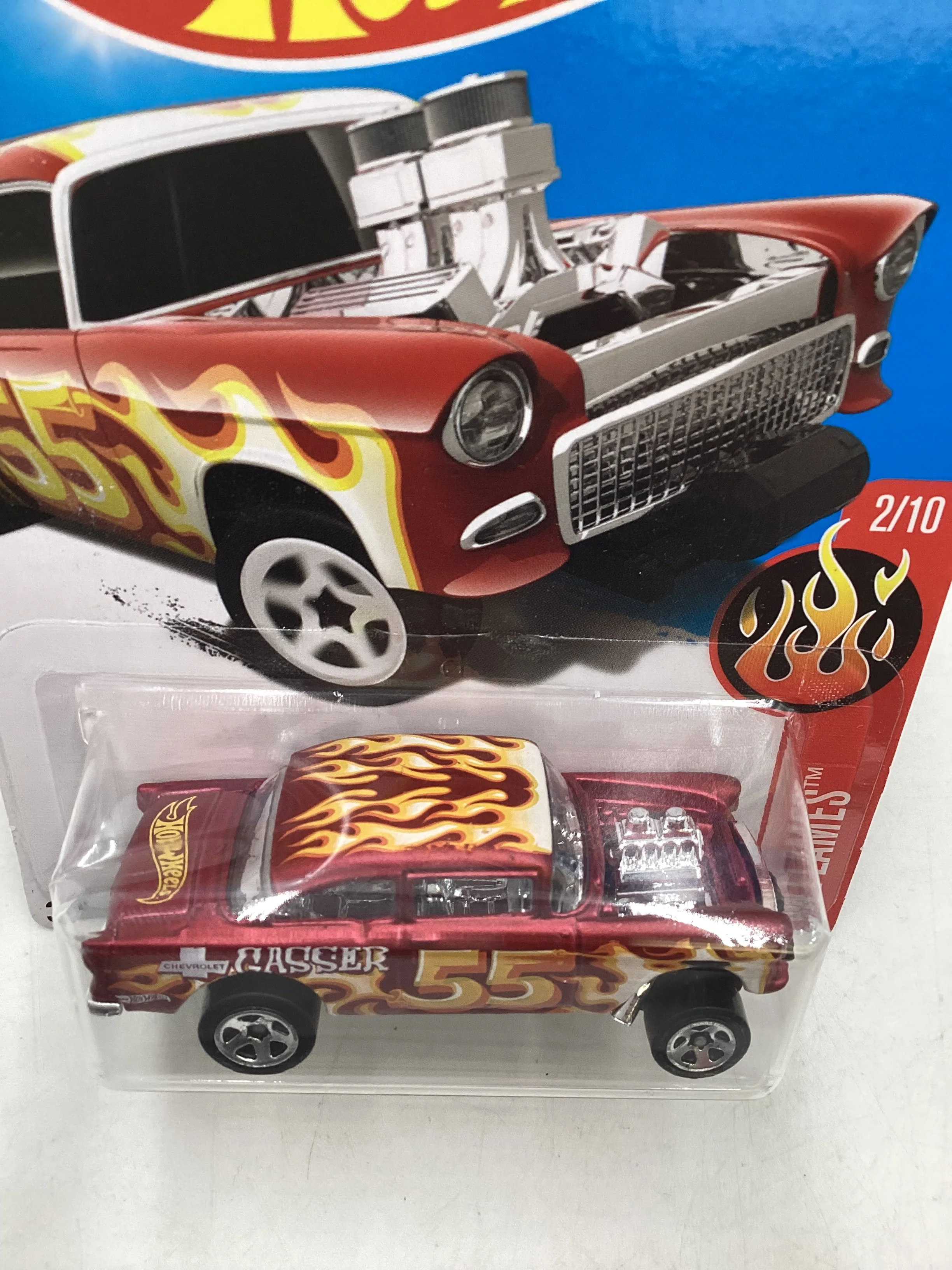 2017 Hot wheels #12 1955 Chevy Bel Air Gasser Red 9C - Image 6