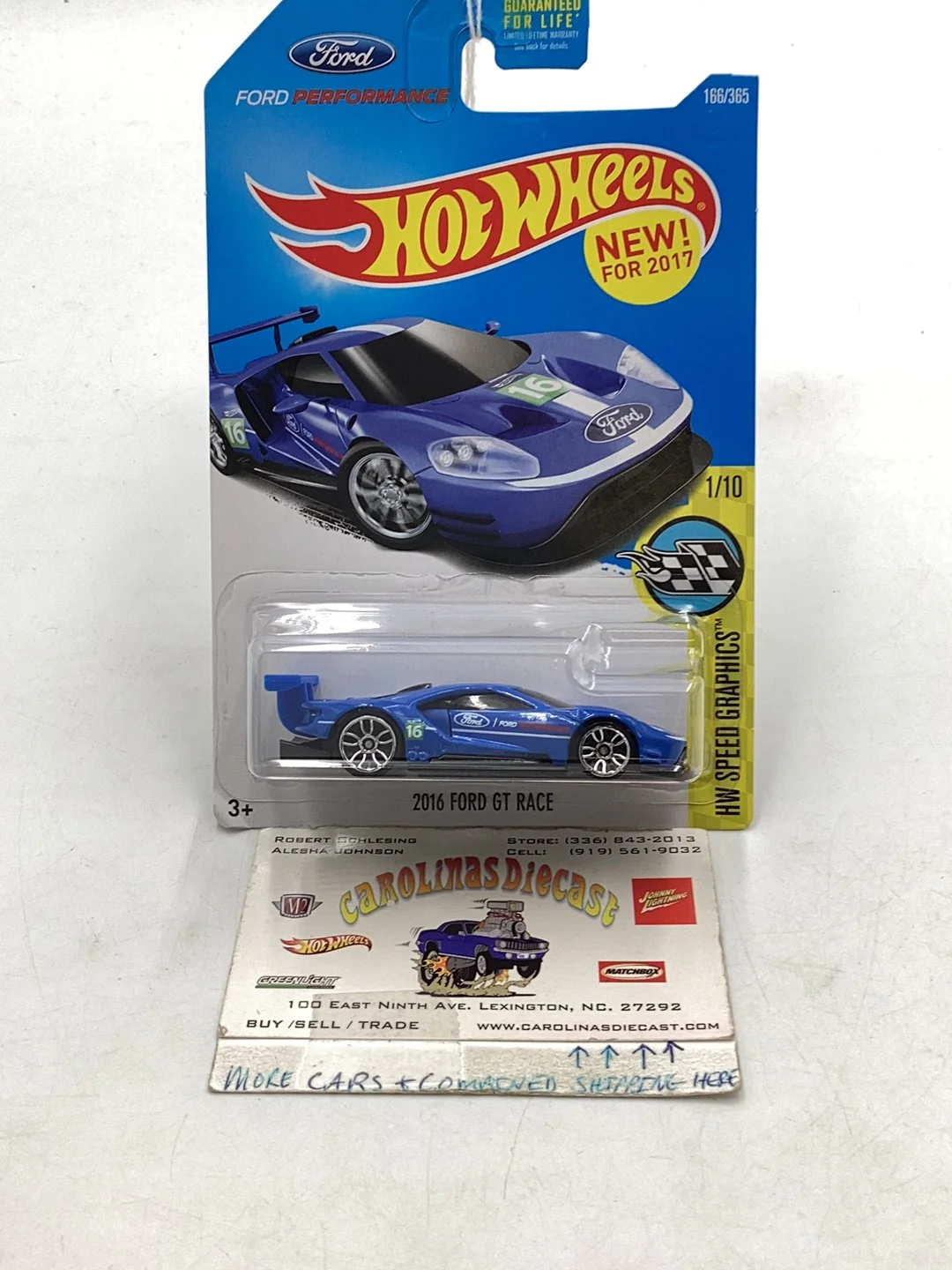 2017 Hot Wheels #166 2016 Ford GT Race has cracked blister 33C