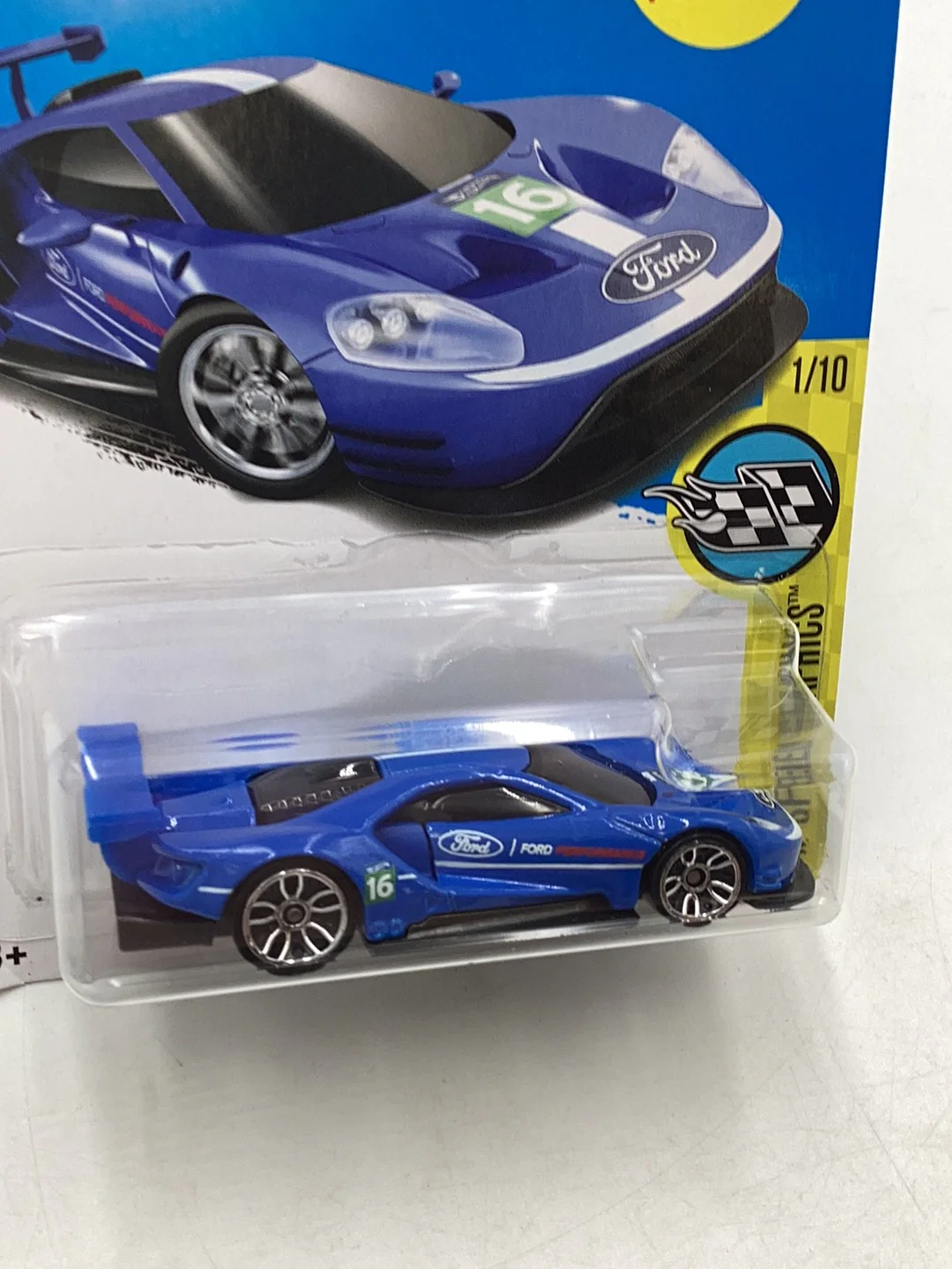 2017 Hot Wheels #166 2016 Ford GT Race has cracked blister 33C - Image 4