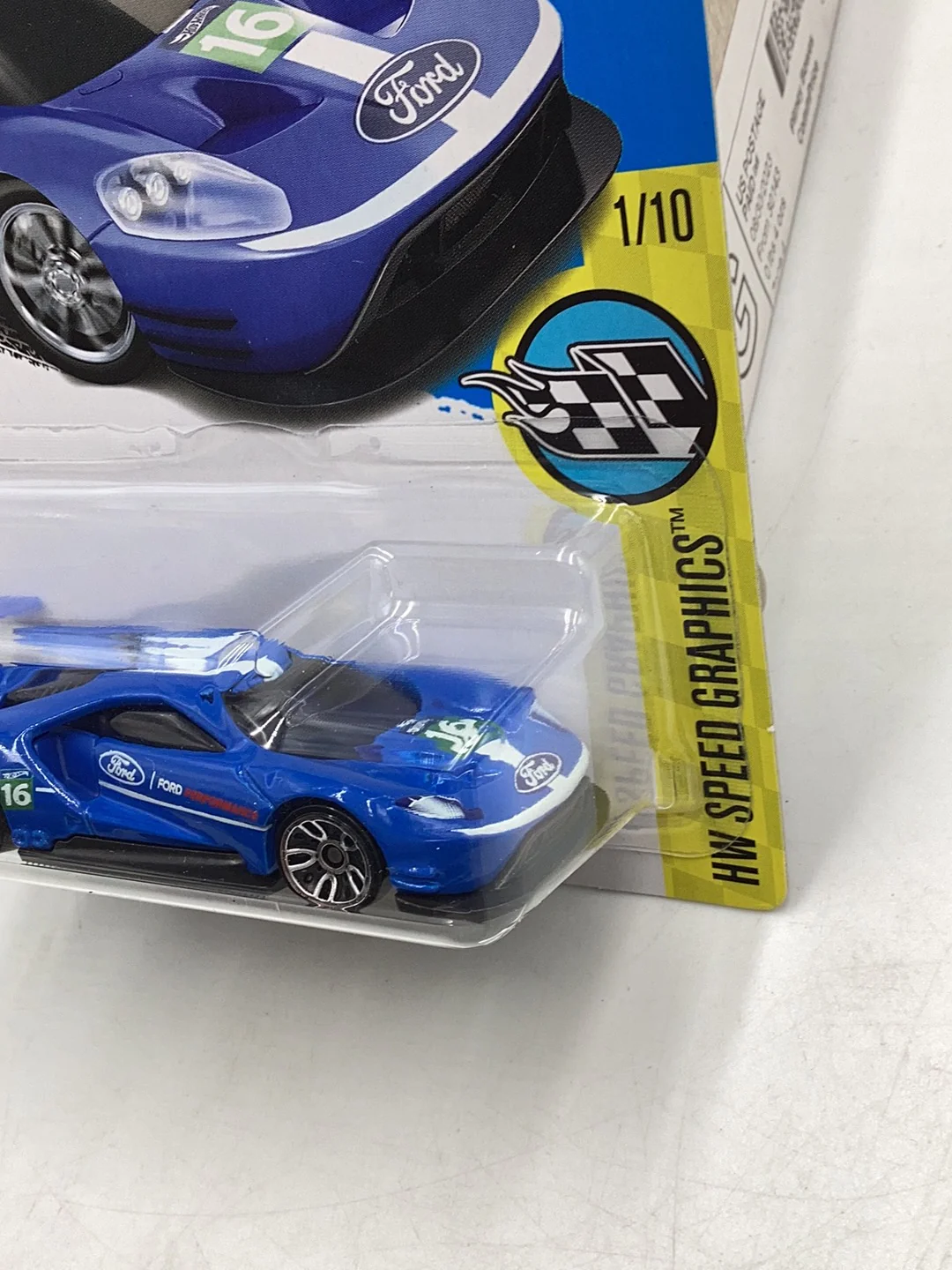 2017 Hot Wheels #166 2016 Ford GT Race has cracked blister 33C - Image 5