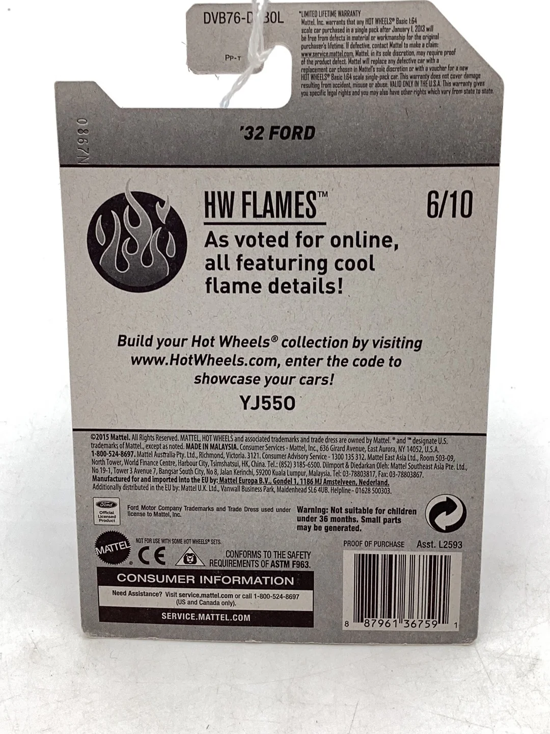 2017 Hot wheels #223 32 Ford blue 34C - Image 7