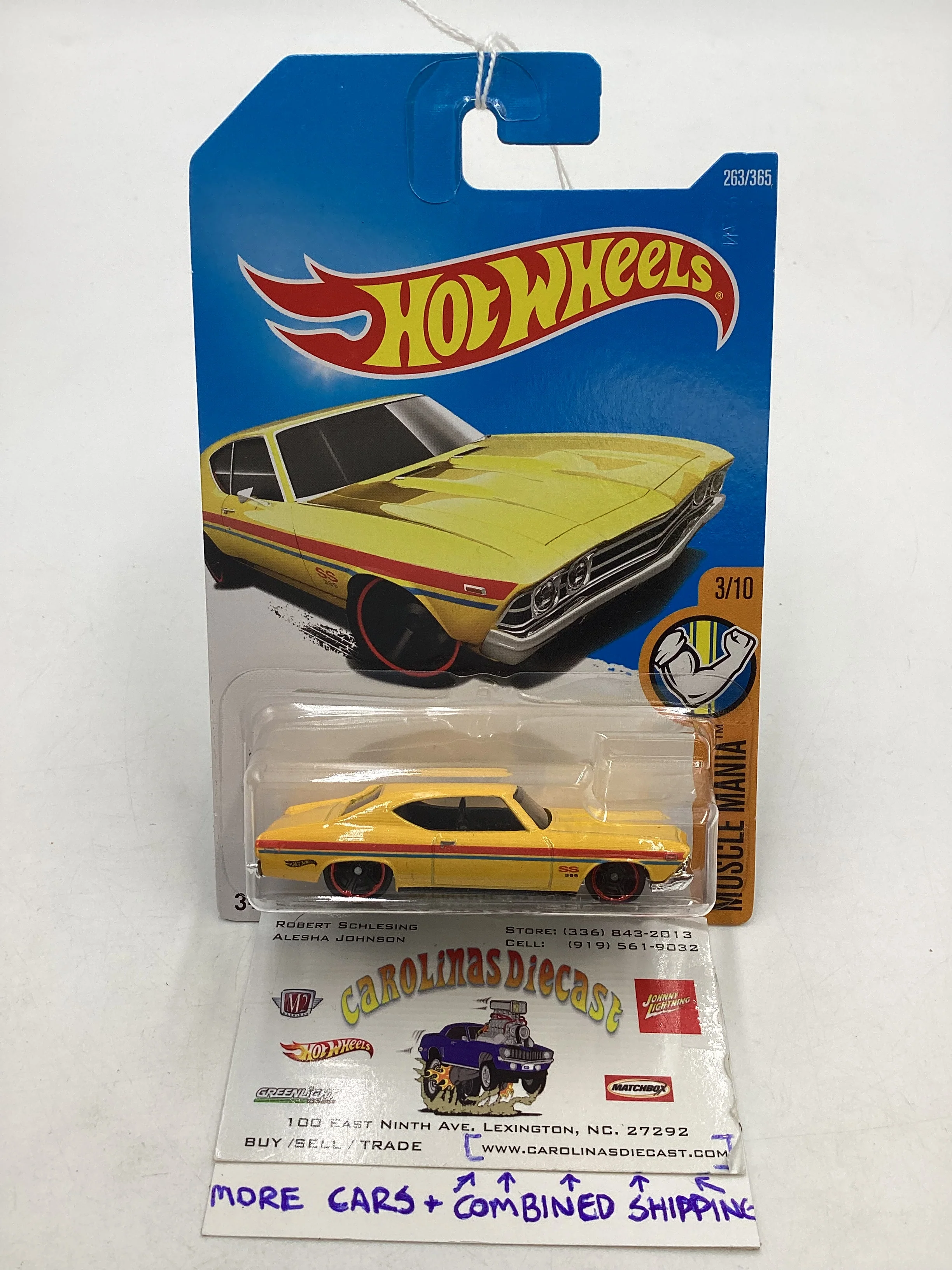 2017 Hot wheels #263 69 Chevelle SS 396 Yellow 13A