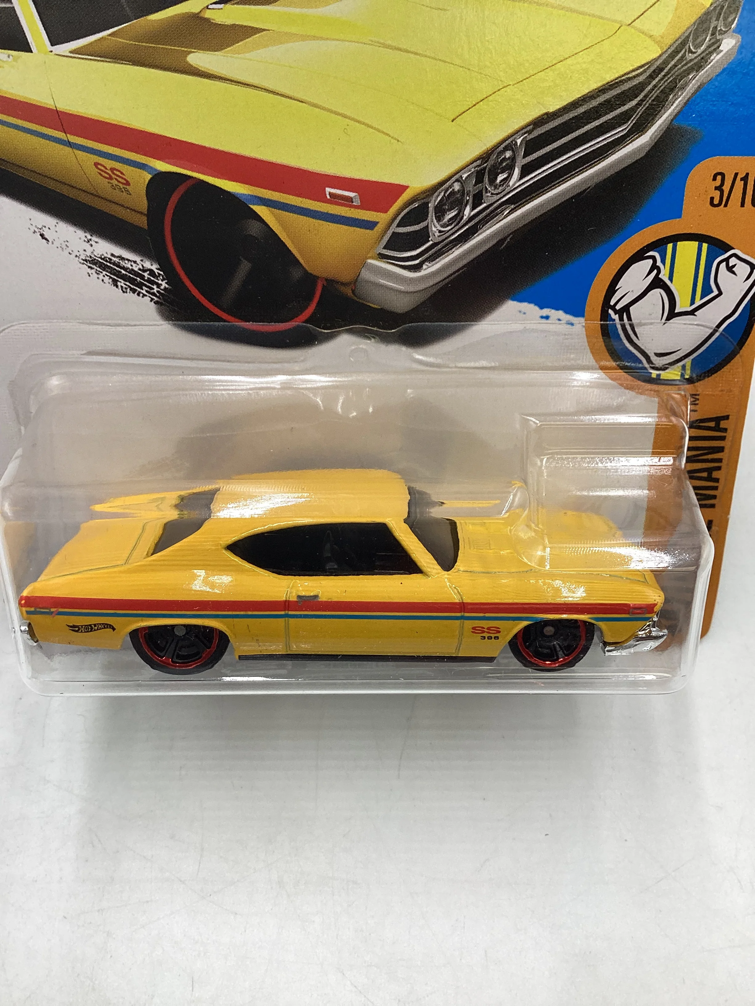 2017 Hot wheels #263 69 Chevelle SS 396 Yellow 13A - Image 4