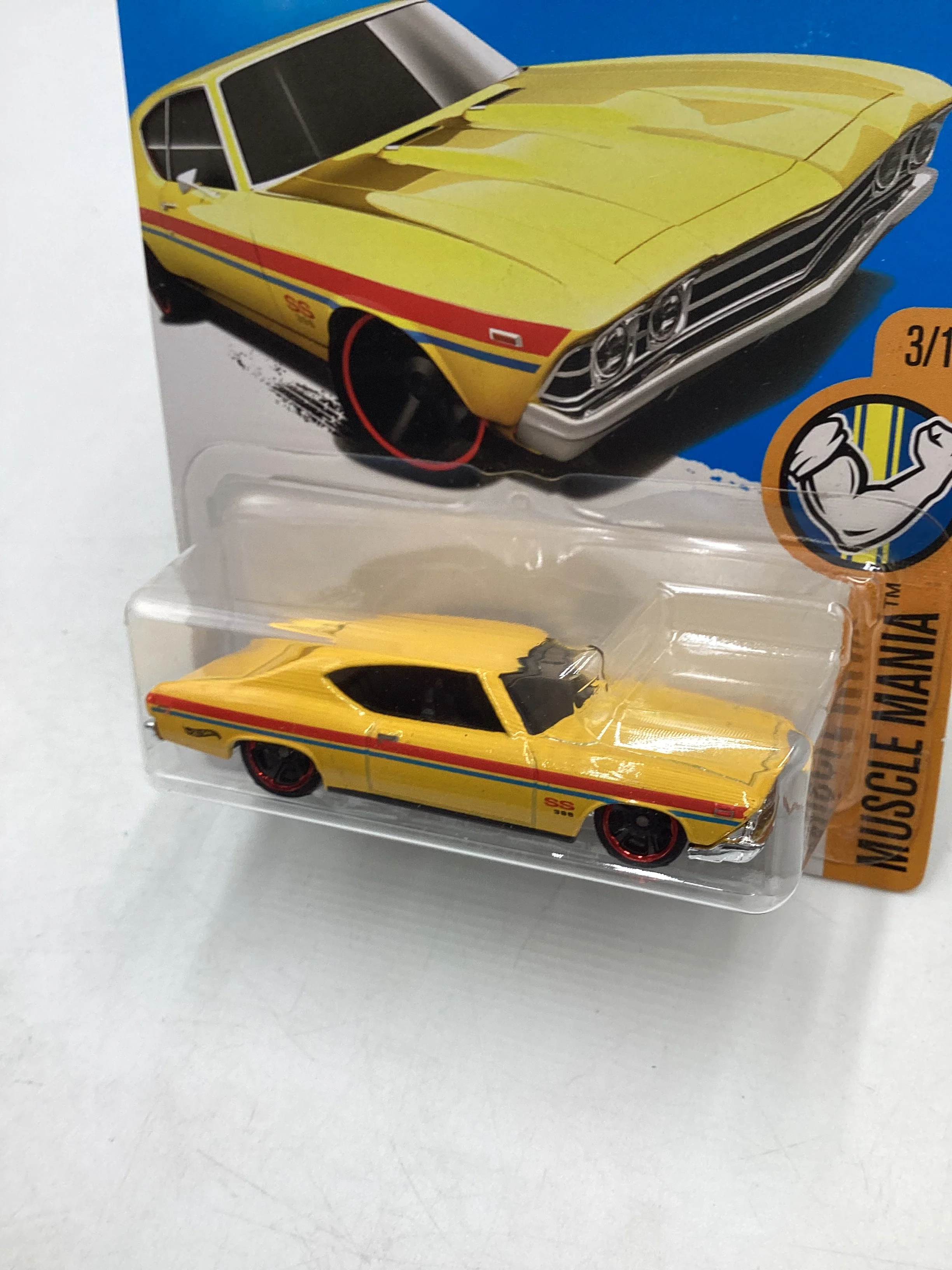 2017 Hot wheels #263 69 Chevelle SS 396 Yellow 13A - Image 5