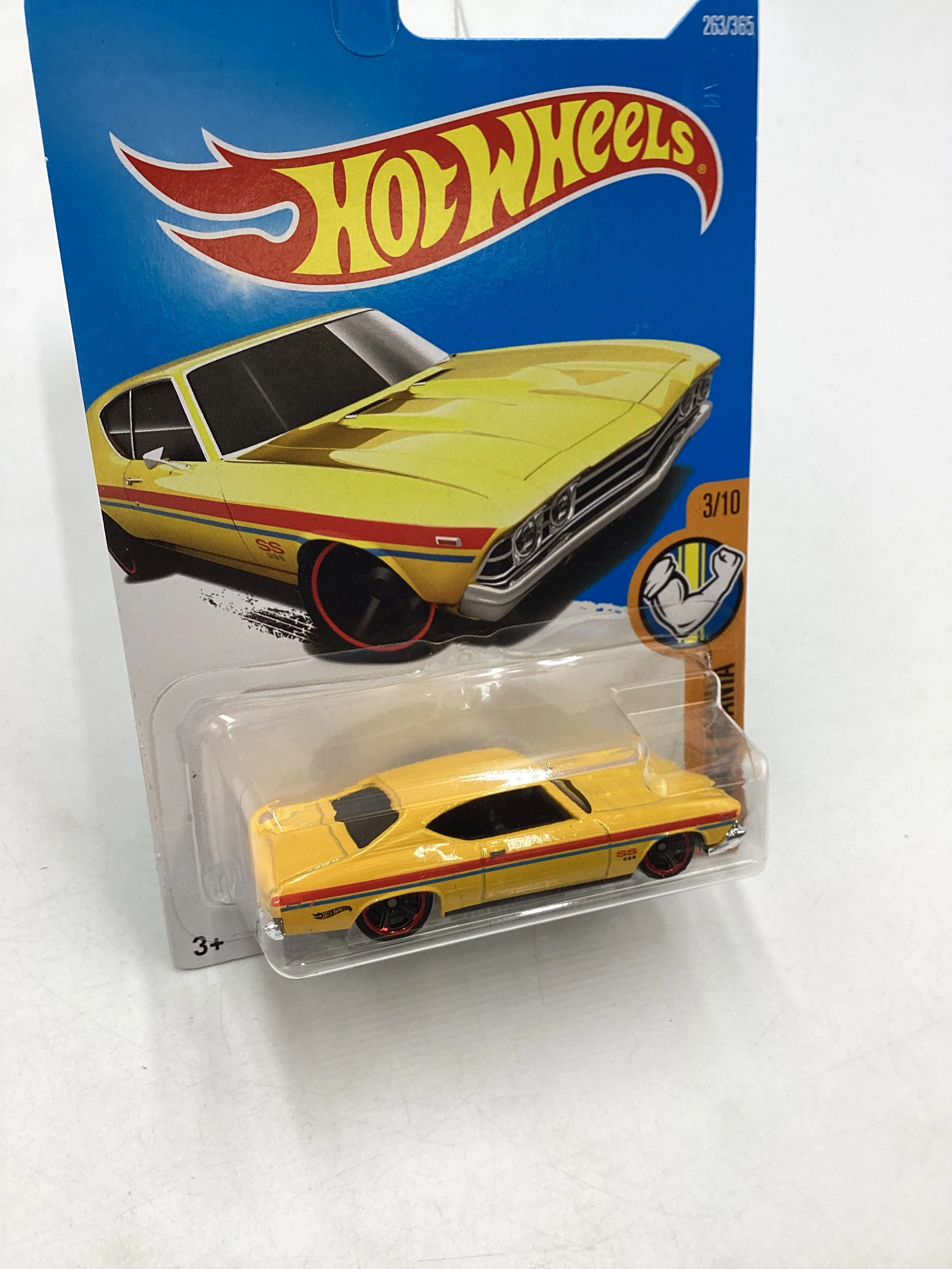 2017 Hot wheels #263 69 Chevelle SS 396 Yellow 13A - Image 6