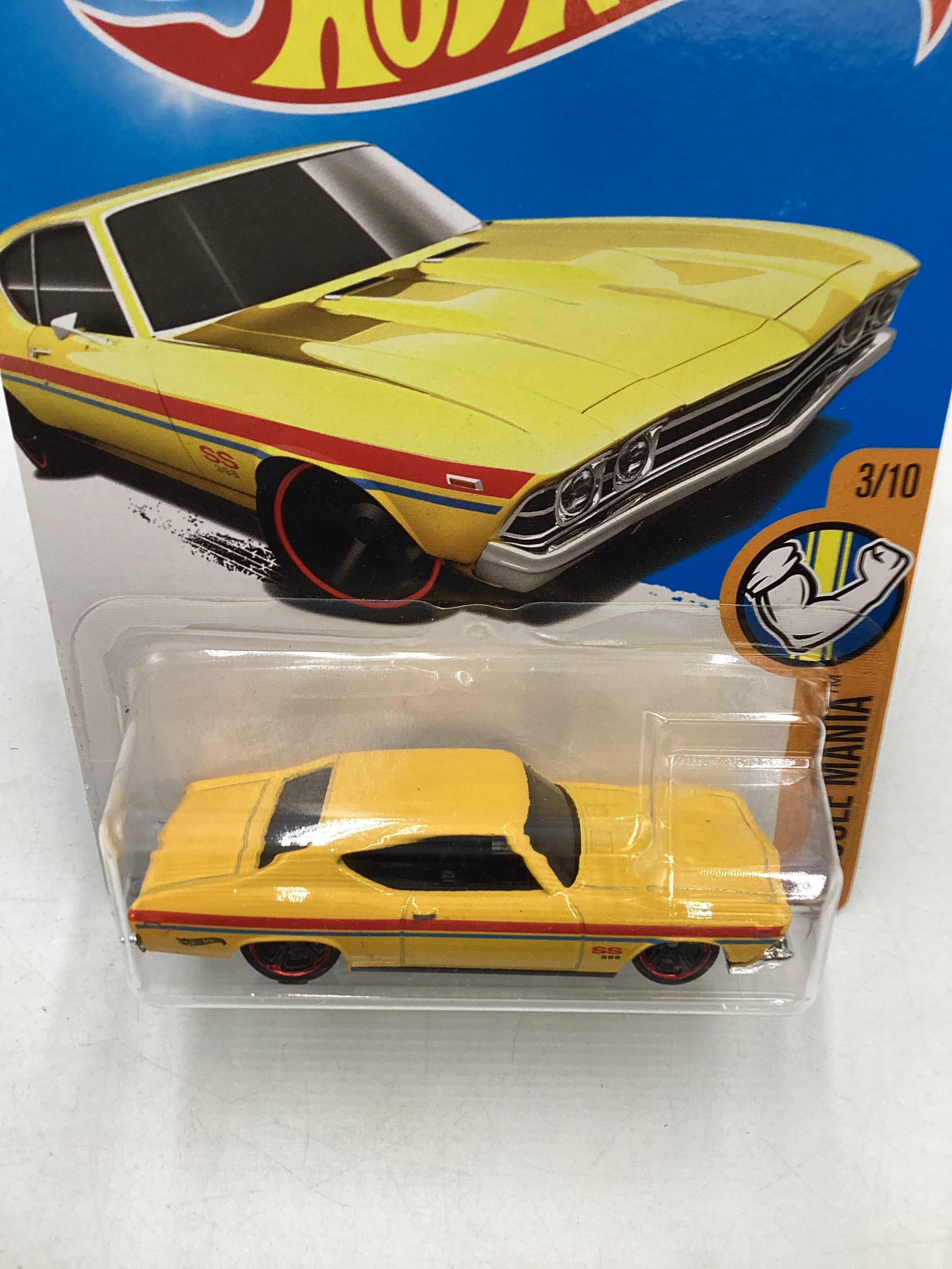 2017 Hot wheels #263 69 Chevelle SS 396 Yellow 13A - Image 7