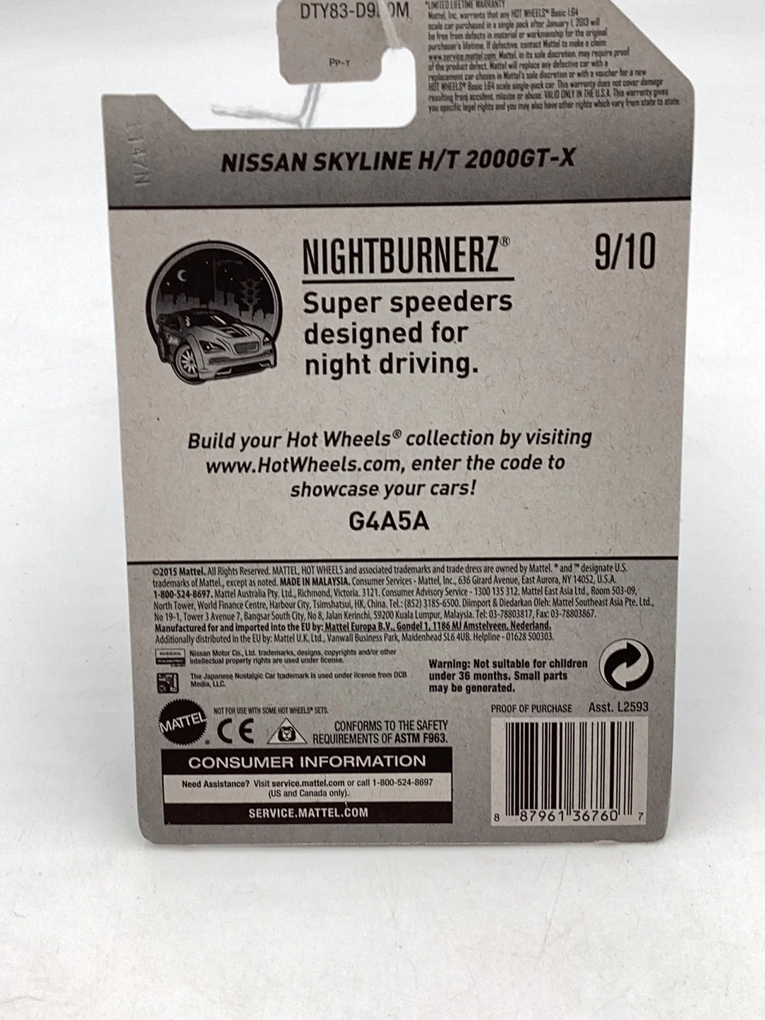 2017 Hot Wheels #283 Nissan Skyline H/T 2000GT-X 83D - Image 6