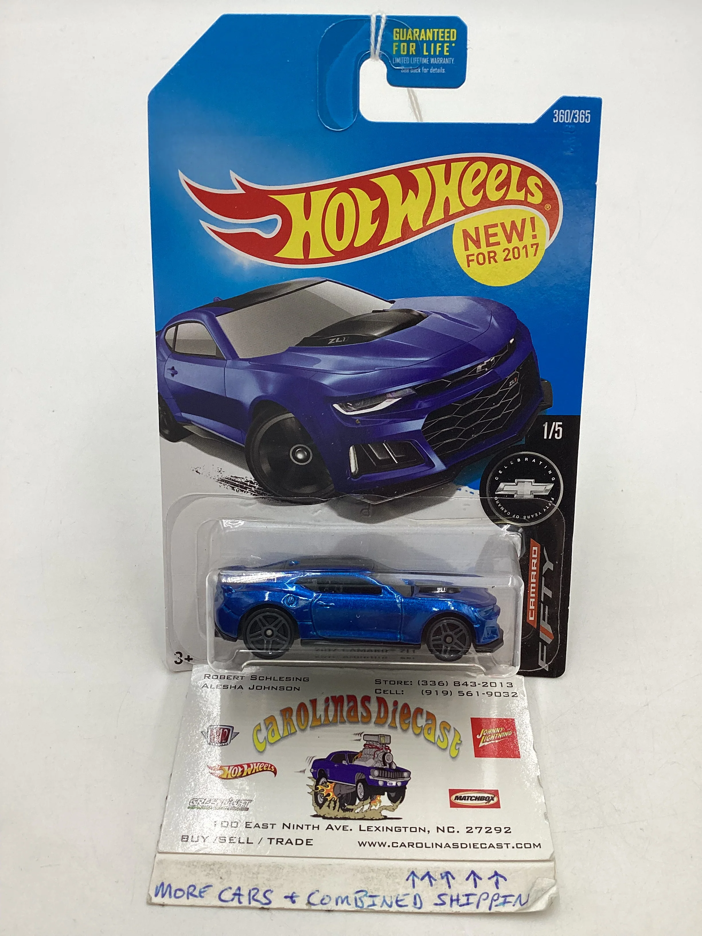 2017 Hot wheels #360 Blue 2017 Camaro ZL1 13E