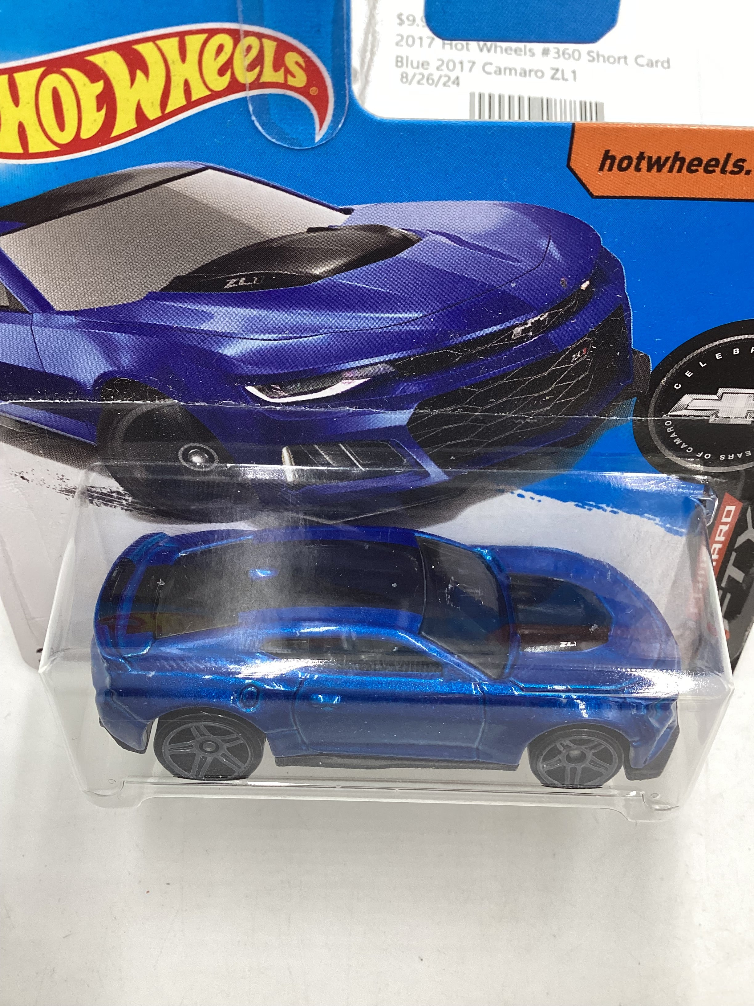 2017 Hot wheels #360 Short Card Blue 2017 Camaro ZL1 9C - Image 6