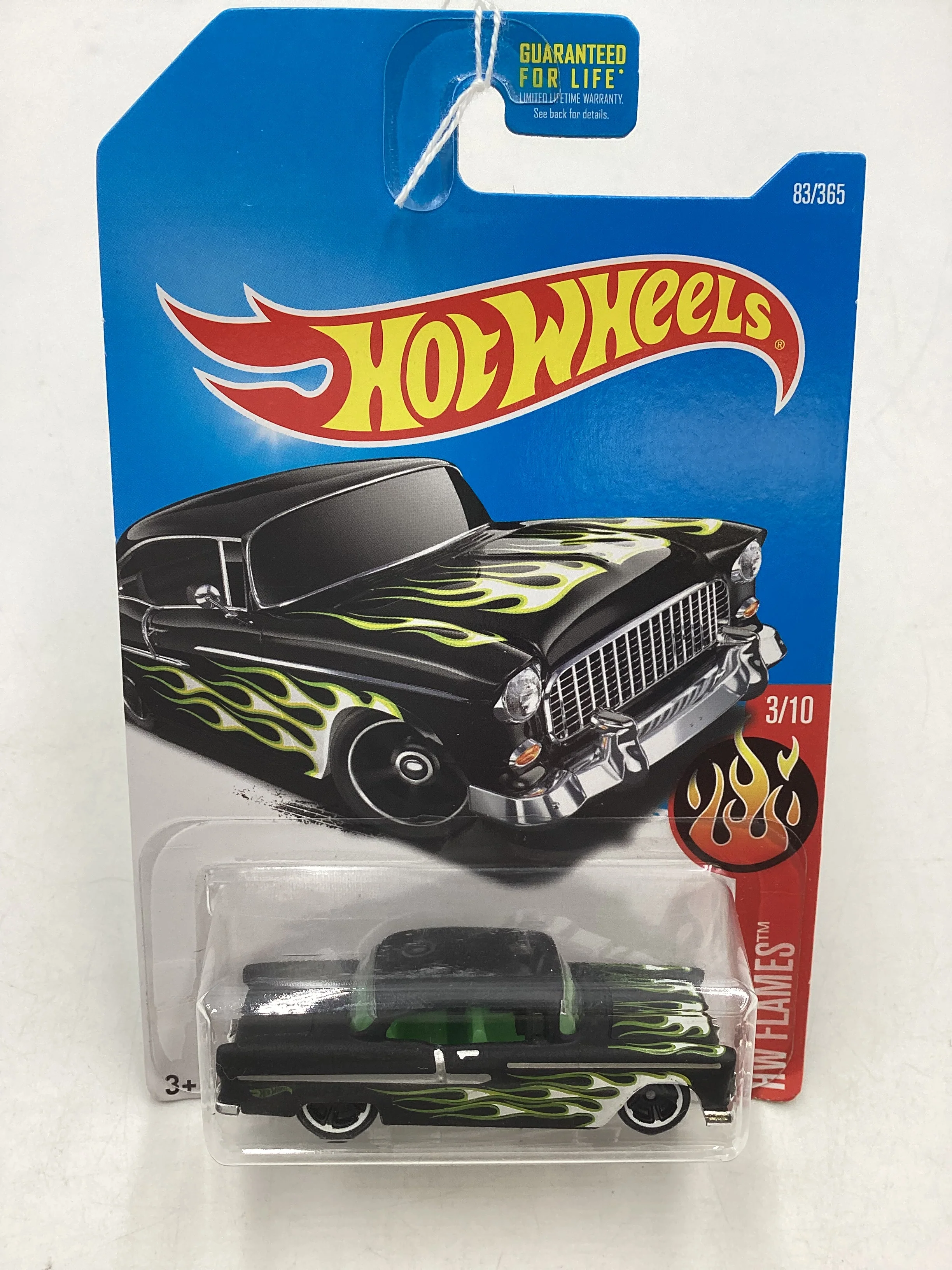 2017 Hot Wheels #83 55 Chevy Matte Black 11A - Image 2