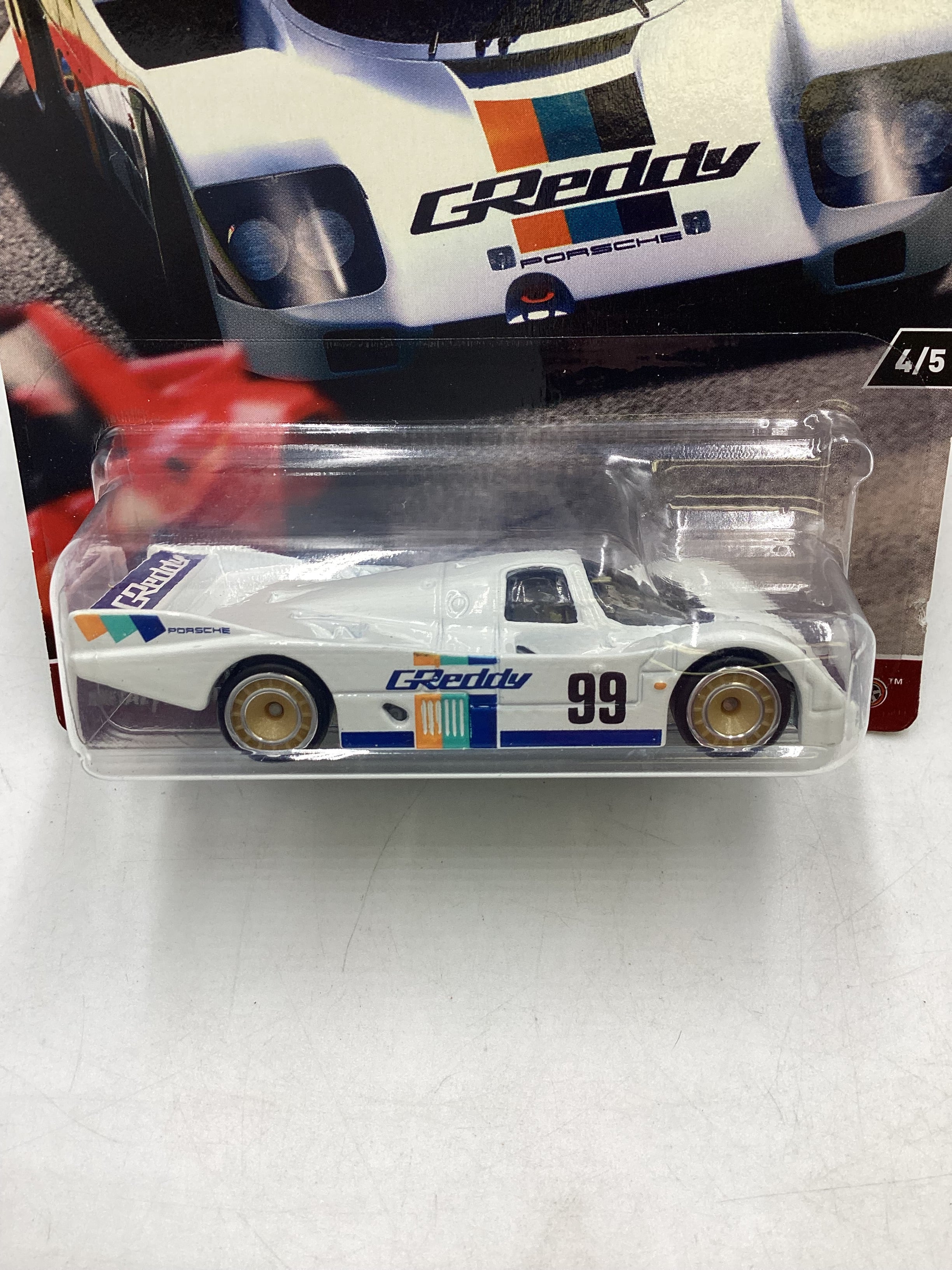 2017 Hot Wheels Race Day #4 Porsche 962 White 244K - Image 3