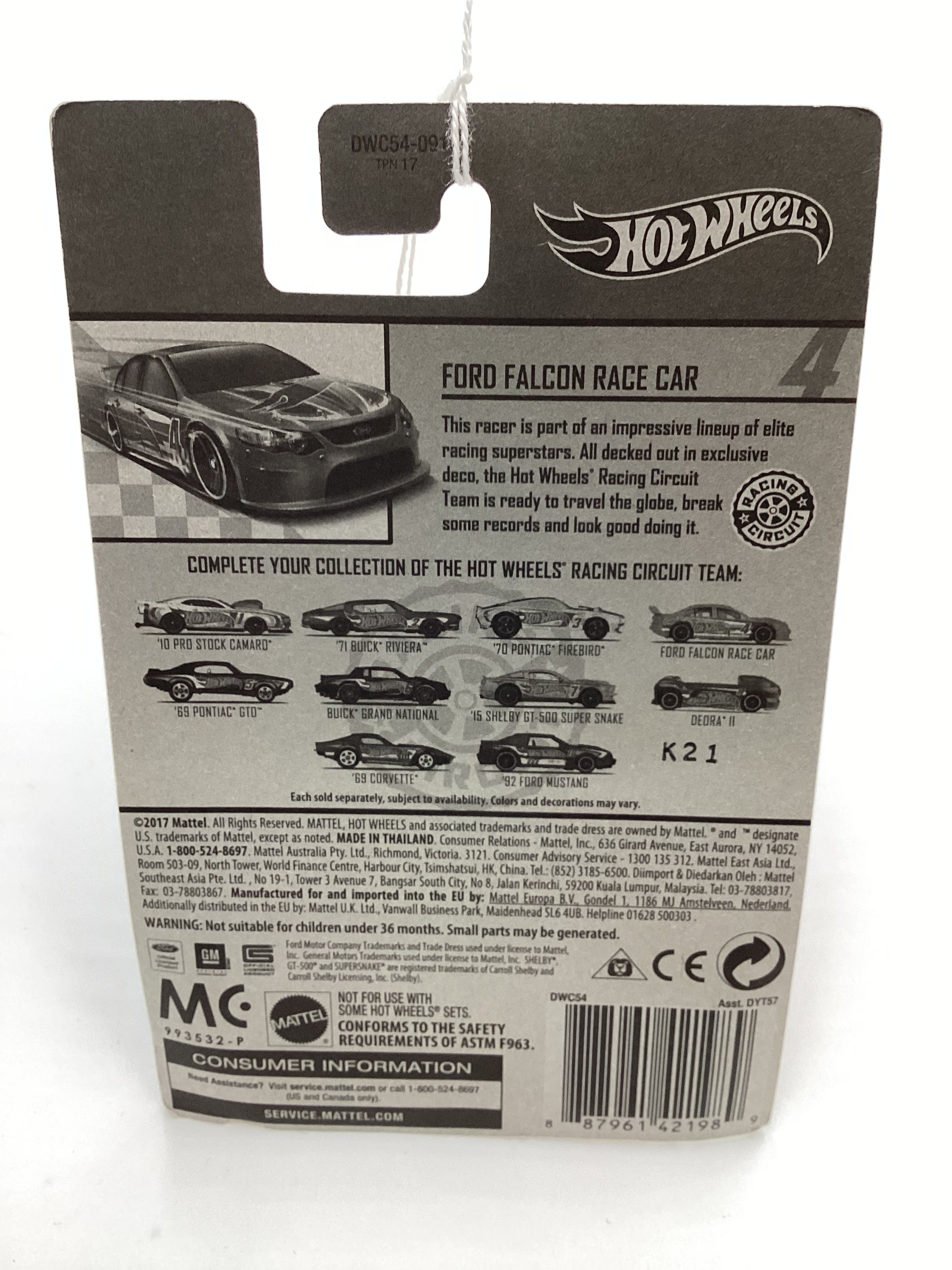 2017 Hot Wheels Racing Circuit #4 Ford Falcon Race Car 152F - Image 7