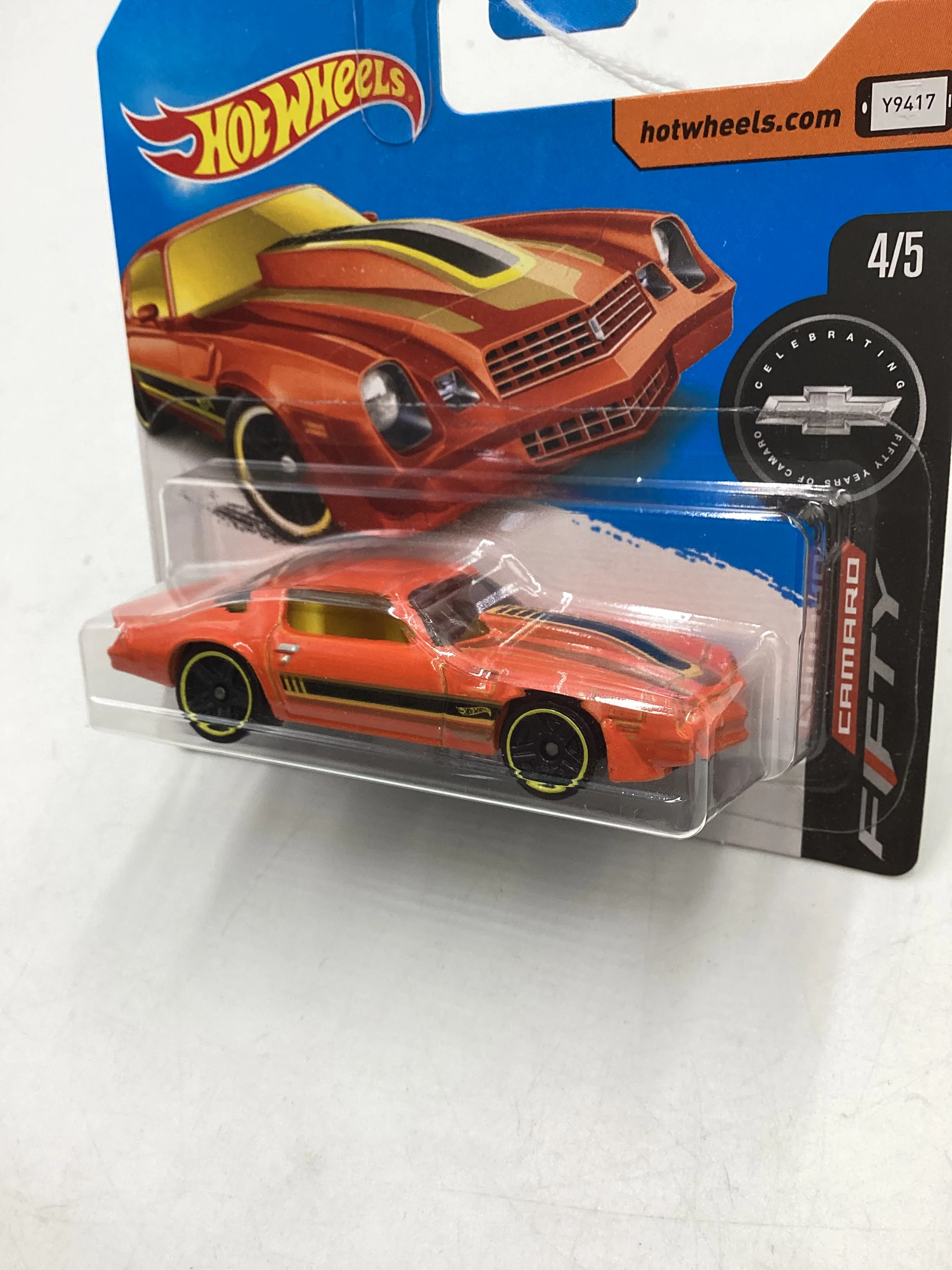 2017 Hot wheels Short Card Orange 81 Camaro 9C - Image 4