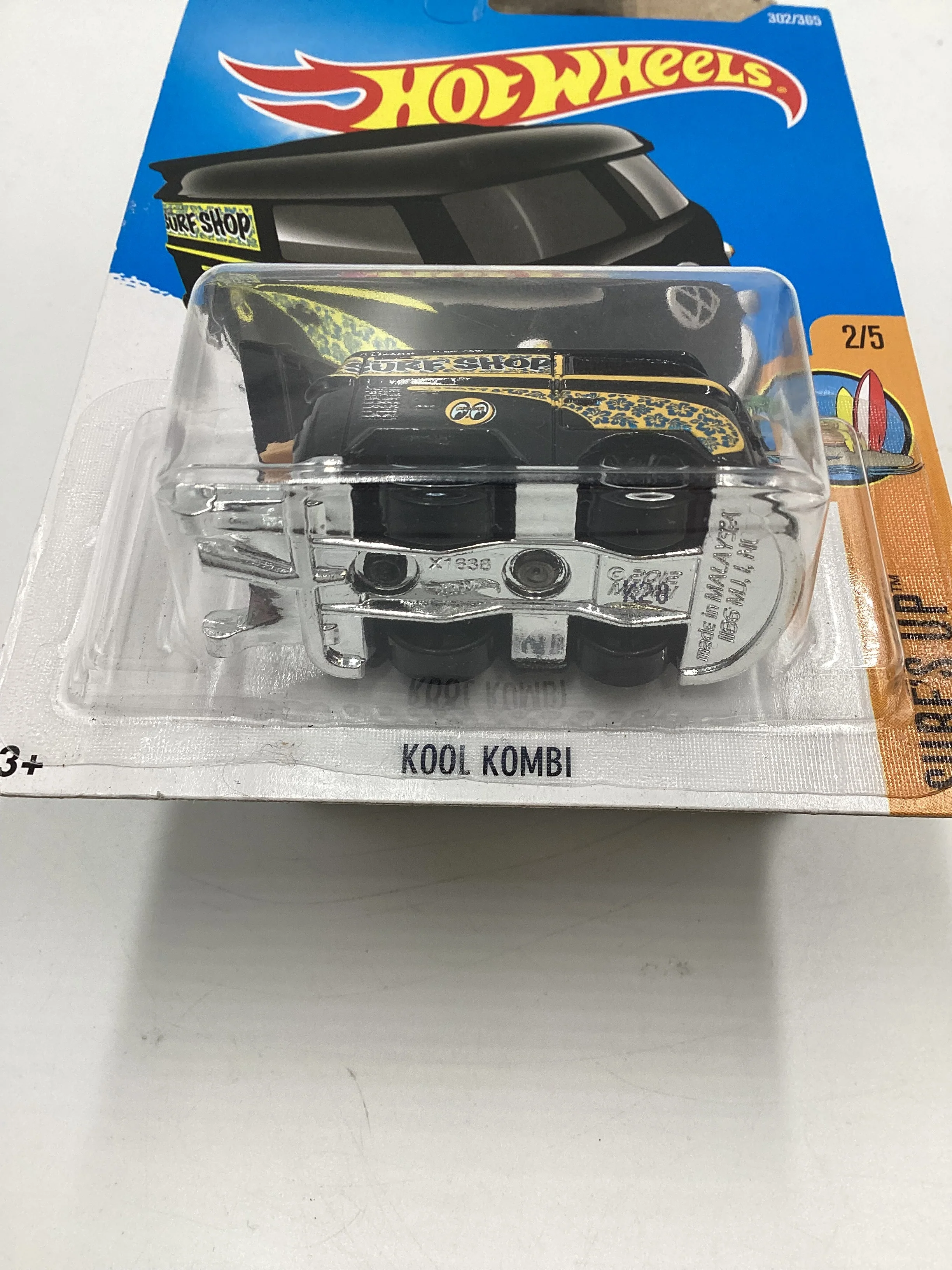 2017 Hot Wheels Surfs Up #302 Kool Kombi Black Mooneyes 96C - Image 7