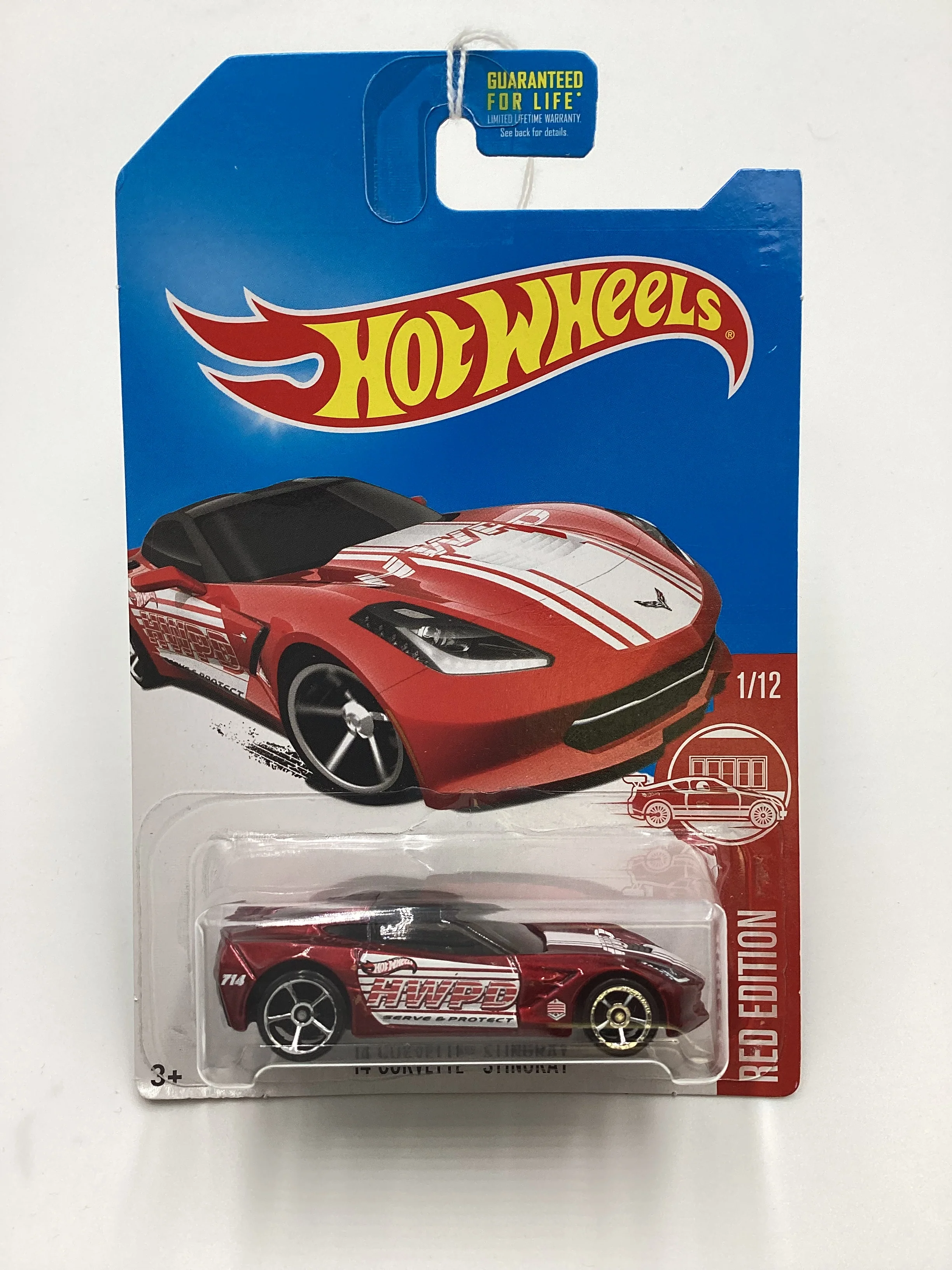 2017 Hot Wheels Target Red Edition #1 14 Corvette Stingray Red Cracked Blister 145G - Image 2