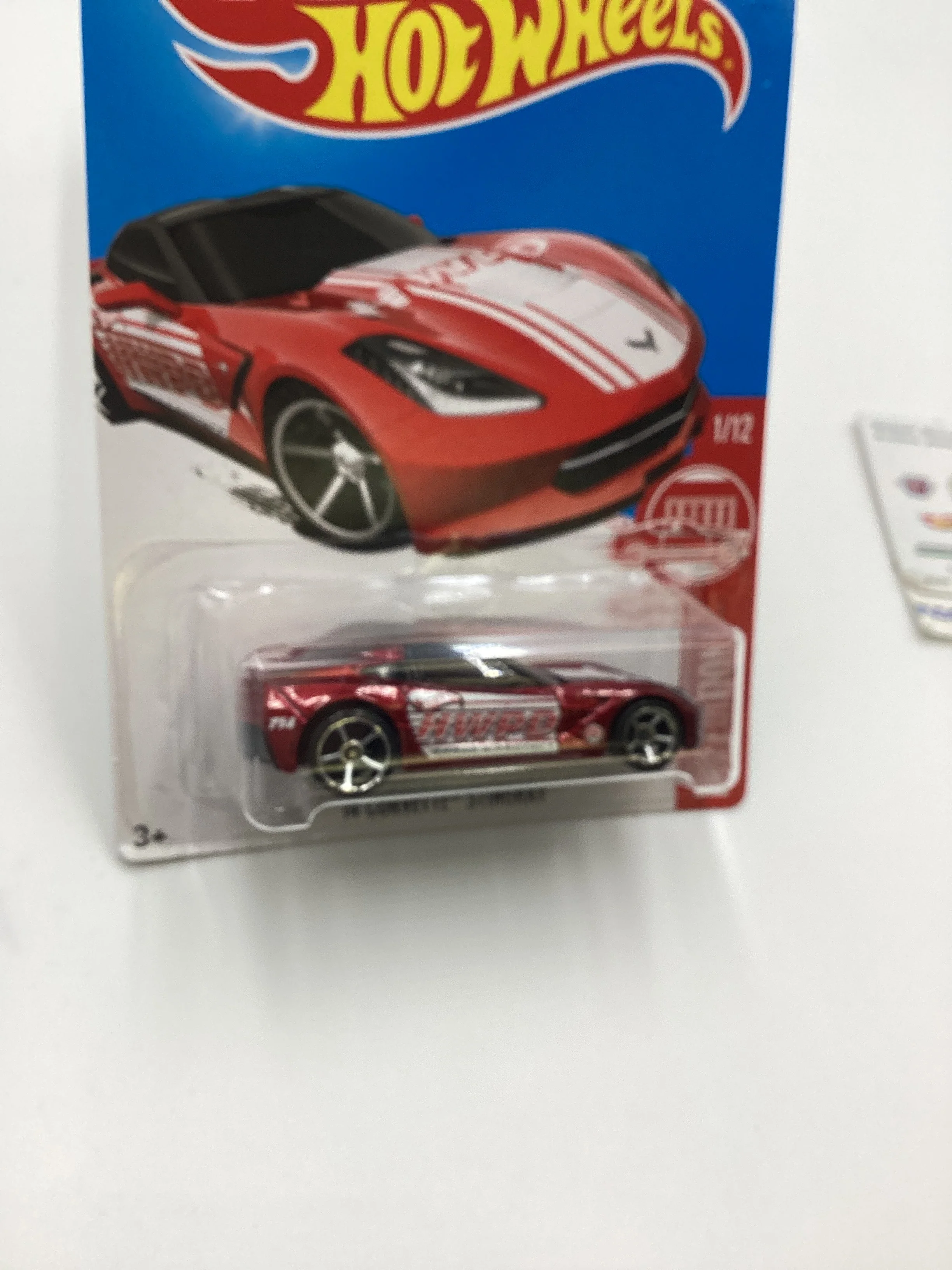 2017 Hot Wheels Target Red Edition #1 14 Corvette Stingray Red Cracked Blister 145G - Image 5