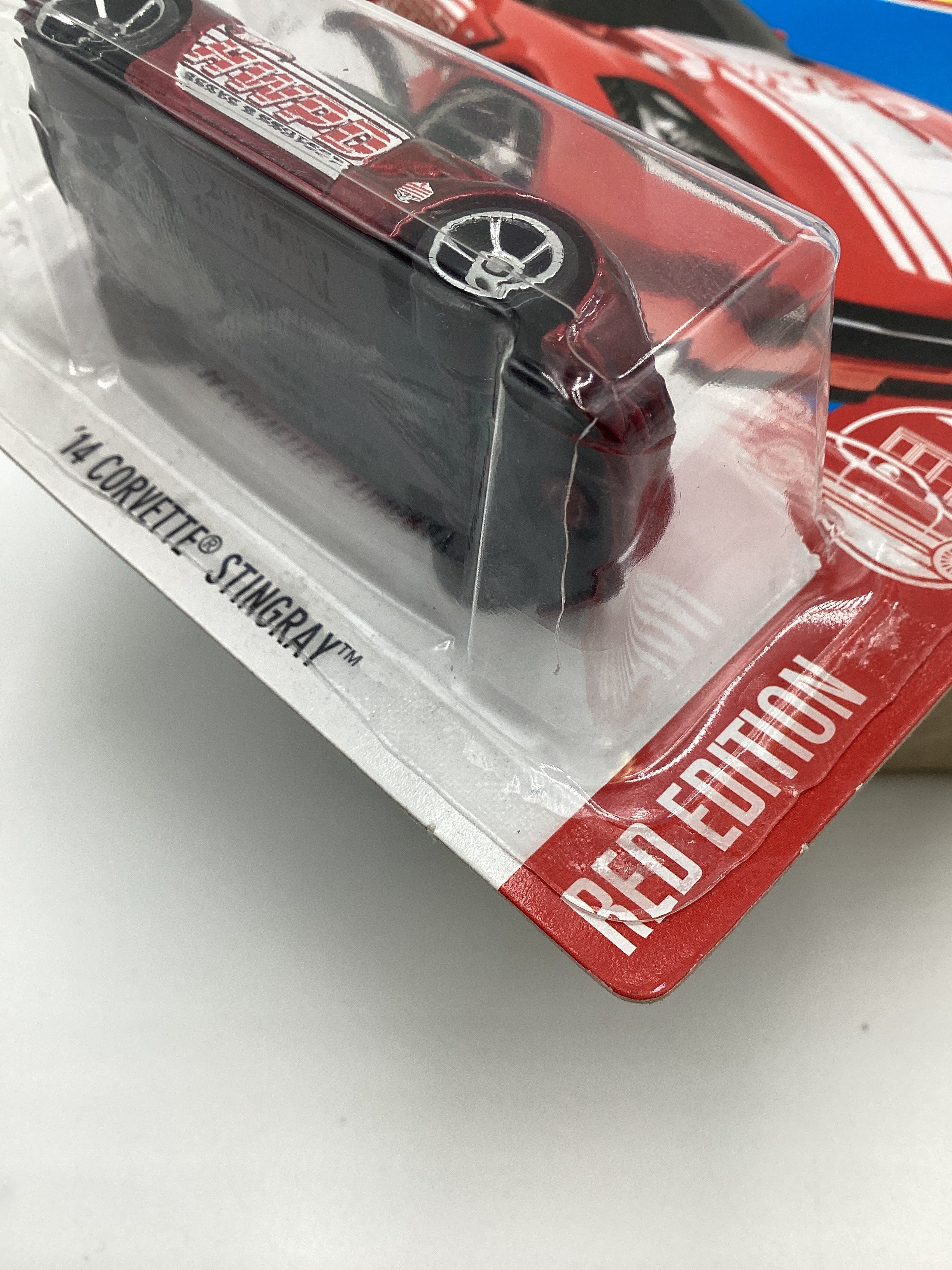 2017 Hot Wheels Target Red Edition #1 14 Corvette Stingray Red Cracked Blister 145G - Image 7