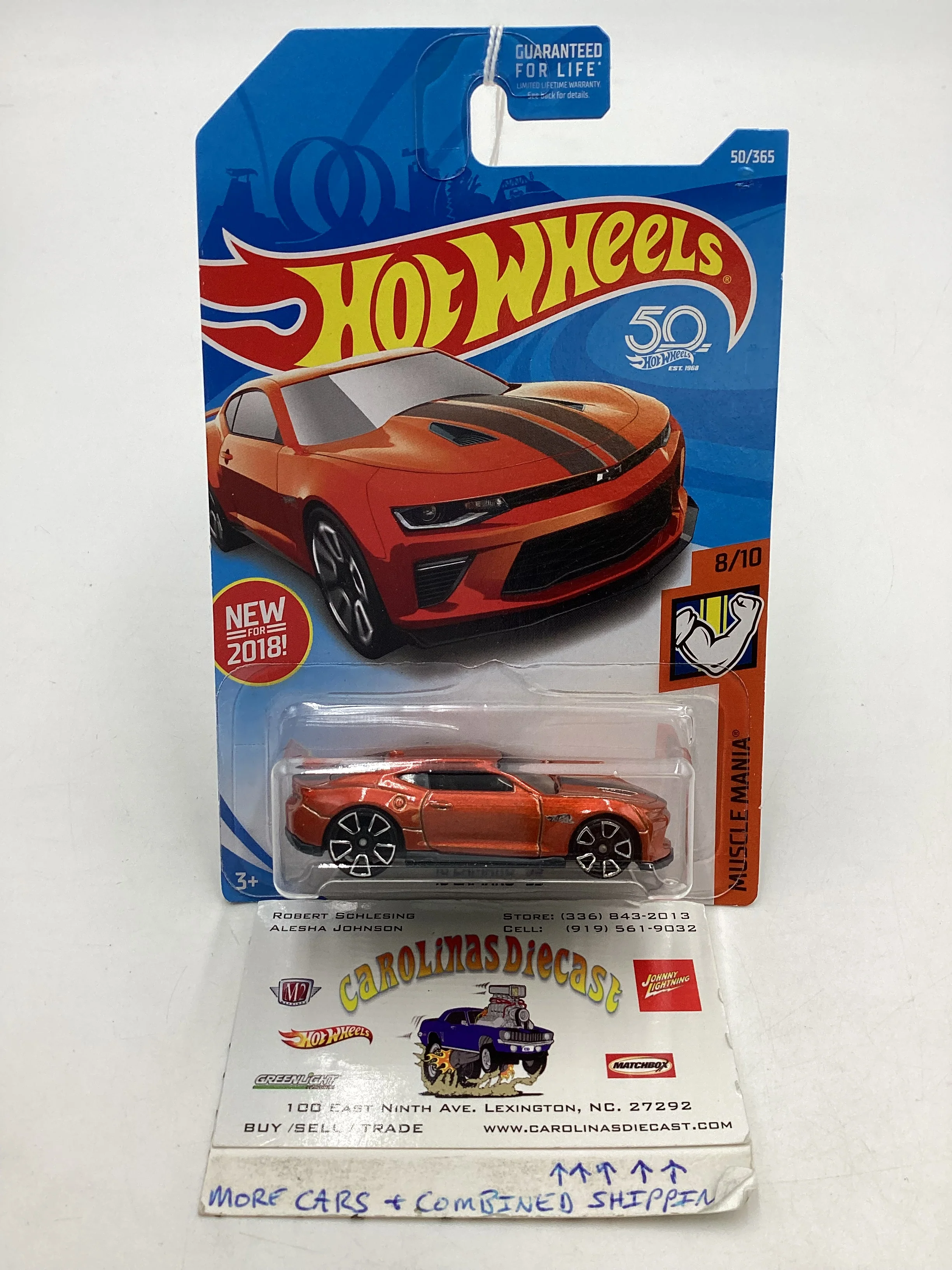 2018 Hot Wheels #50 Orange 18 Camaro SS 5E