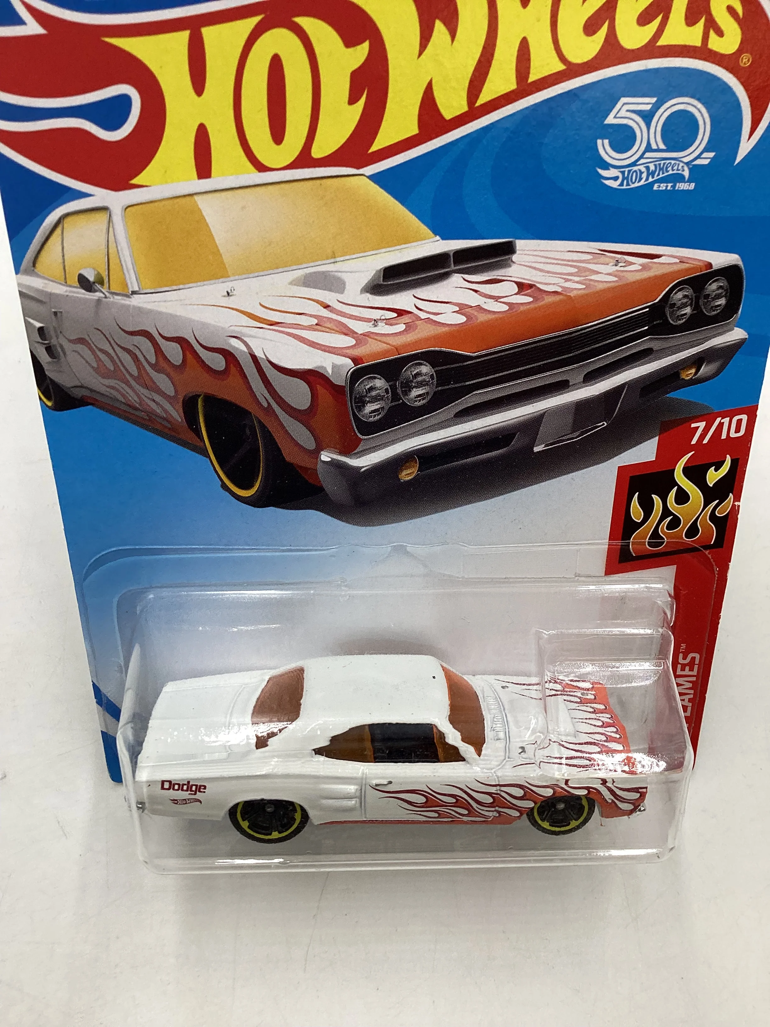 2018 Hot Wheels #086 White 69 Dodge Coronet Superbee 41A - Image 6
