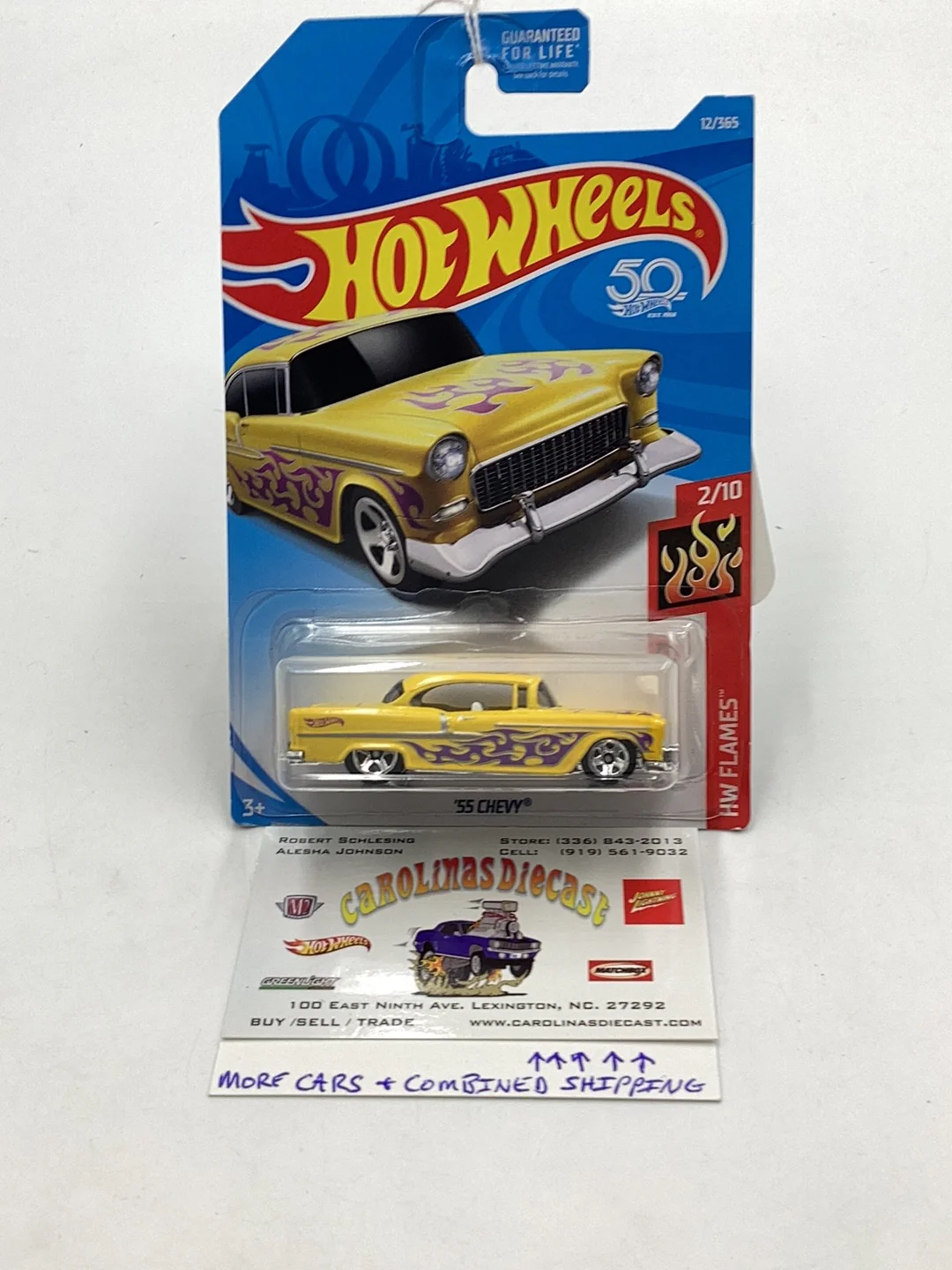 2018 Hot Wheels #12 55 Chevy Yellow 9i