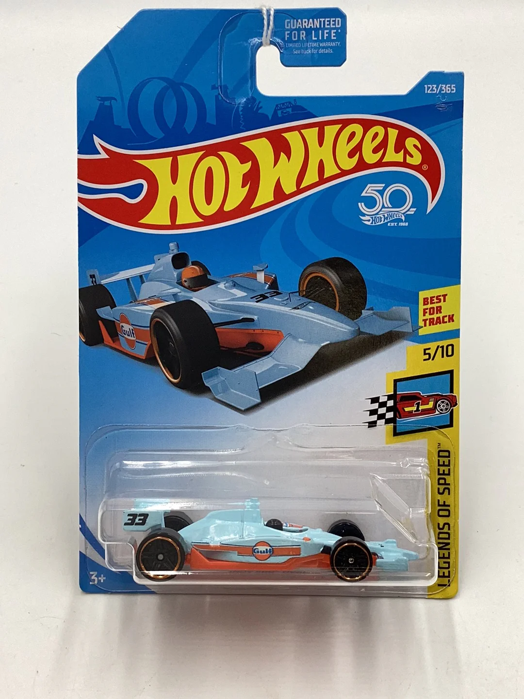 2018 Hot Wheels #123 Indy 500 Oval Gulf 60A - Image 2