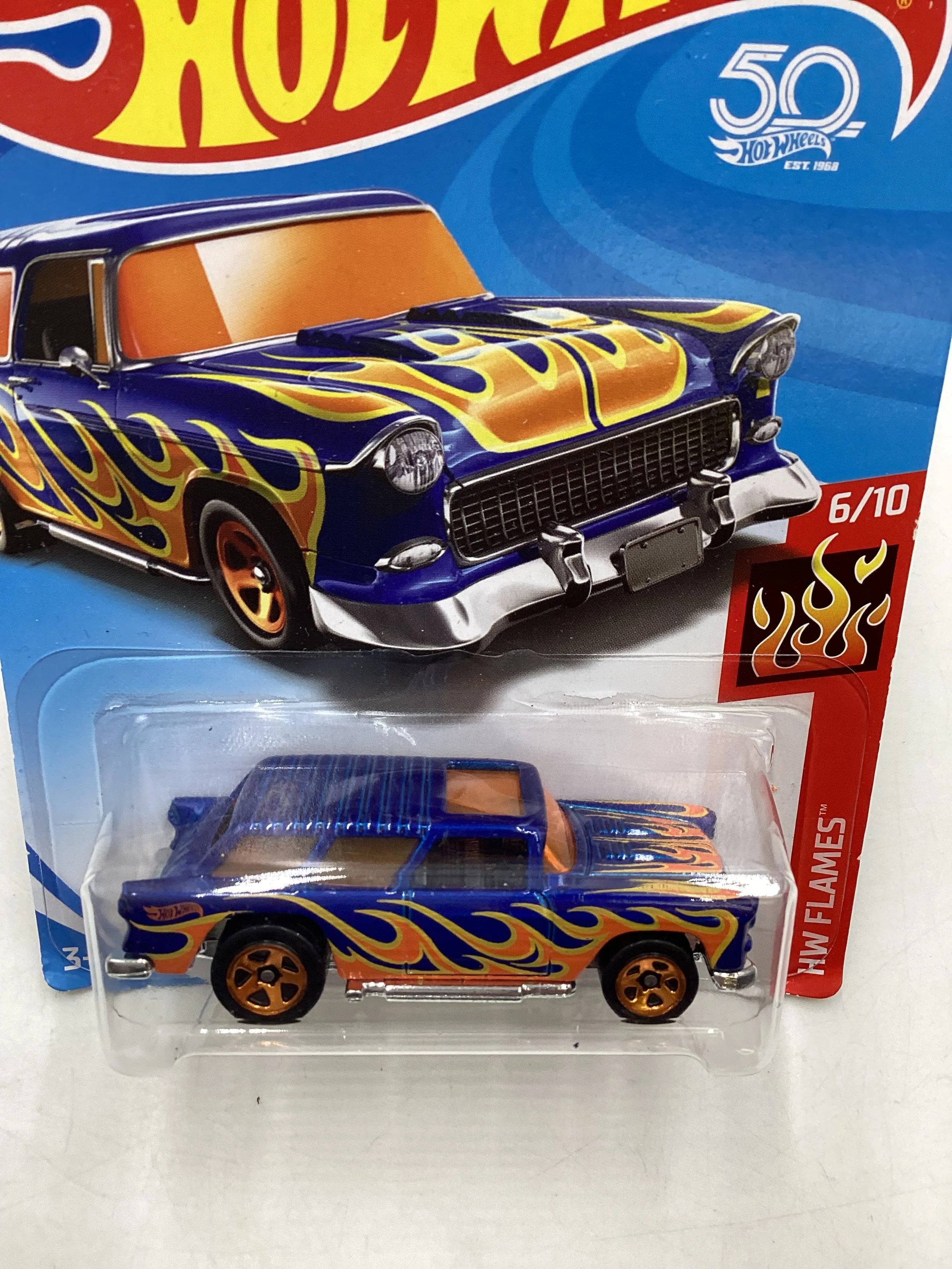 2018 Hot Wheels #146 Blue Classic 55 Nomad 6E - Image 6