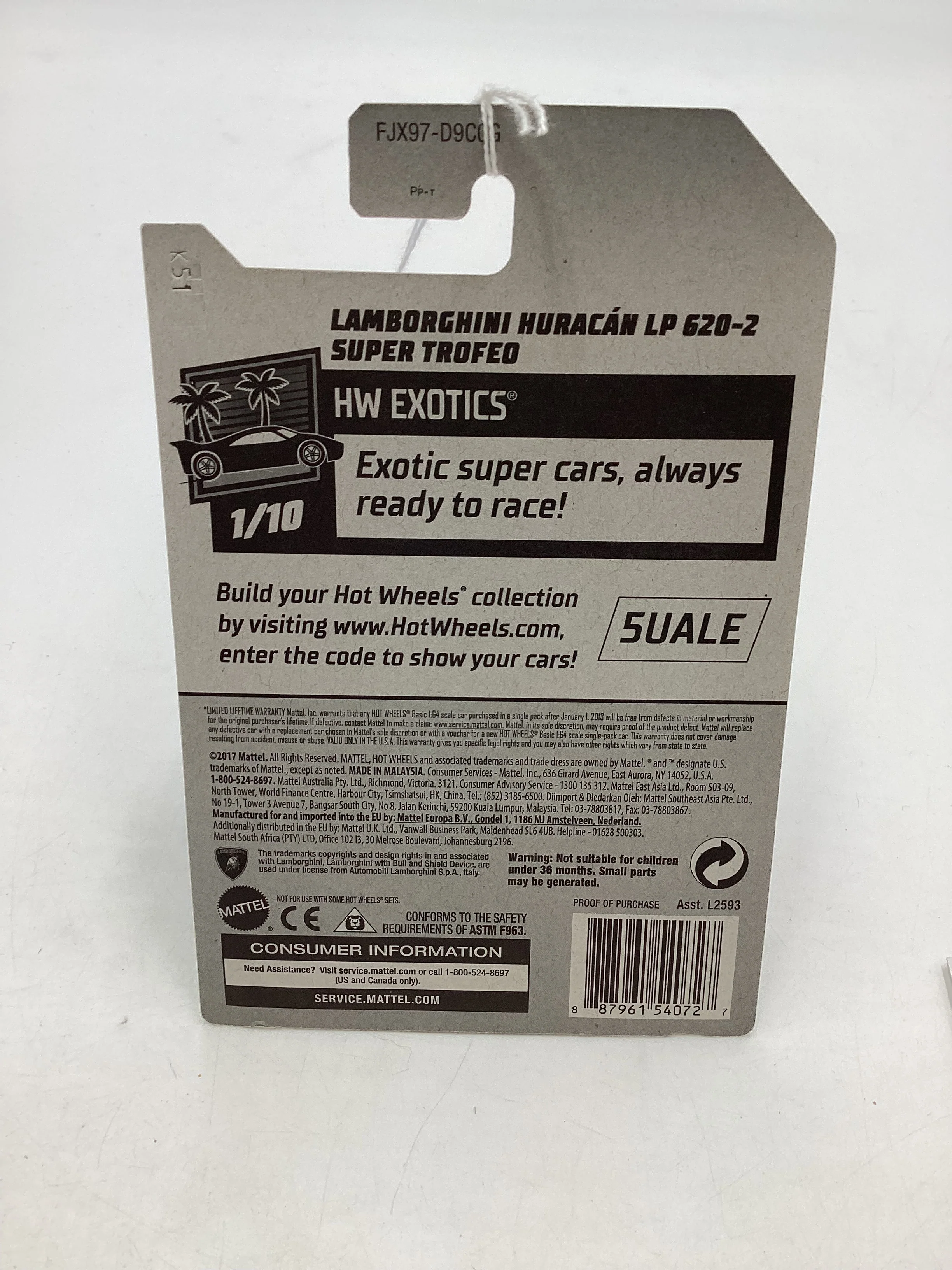 2018 Hot Wheels #150 Lamborghini Huracan LP 620-2 Super Trofeo 101B - Image 7