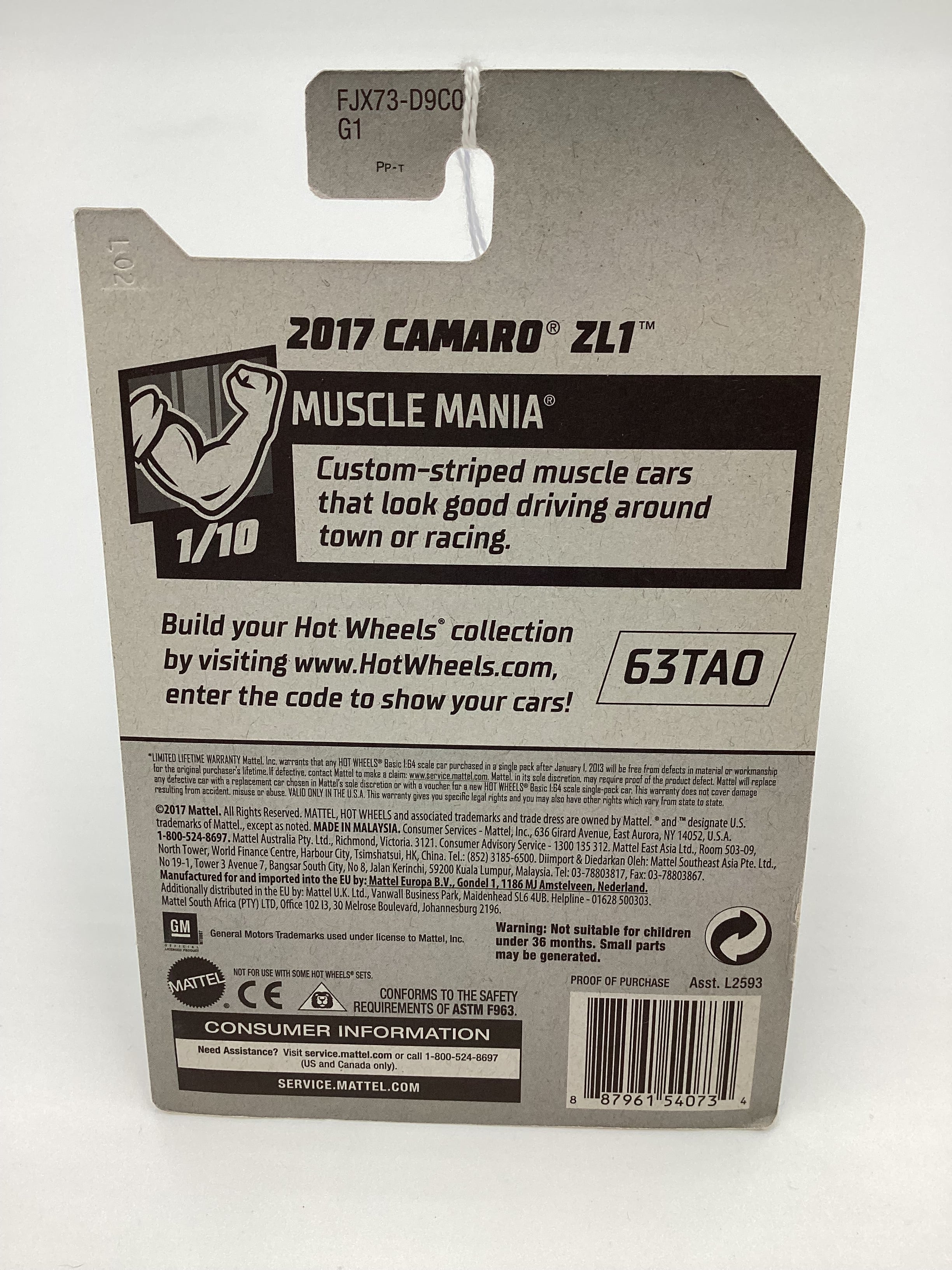 2018 Hot Wheels #188 2017 Camaro ZL1 Green 14A - Image 7