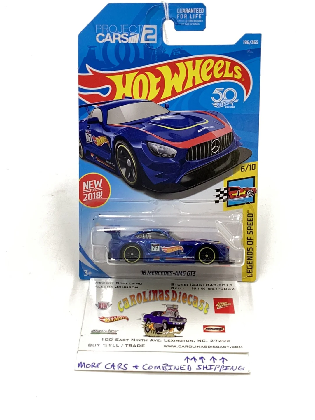 2018 Hot Wheels #196 16 Mercedes AMG GT3 91G
