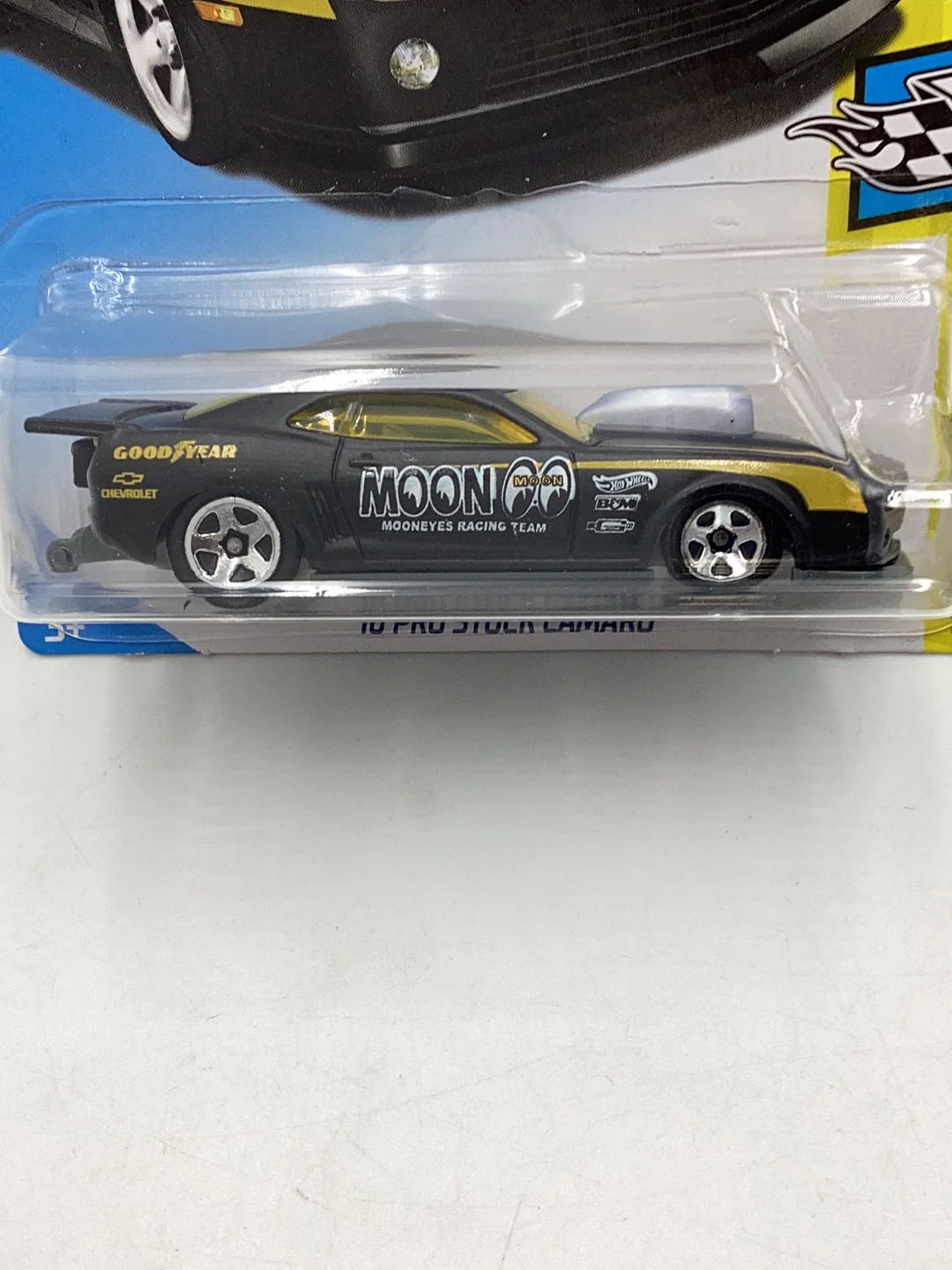 2018 Hot Wheels #202 10 Pro Stock Camaro Mooneyes Black 1C - Image 3