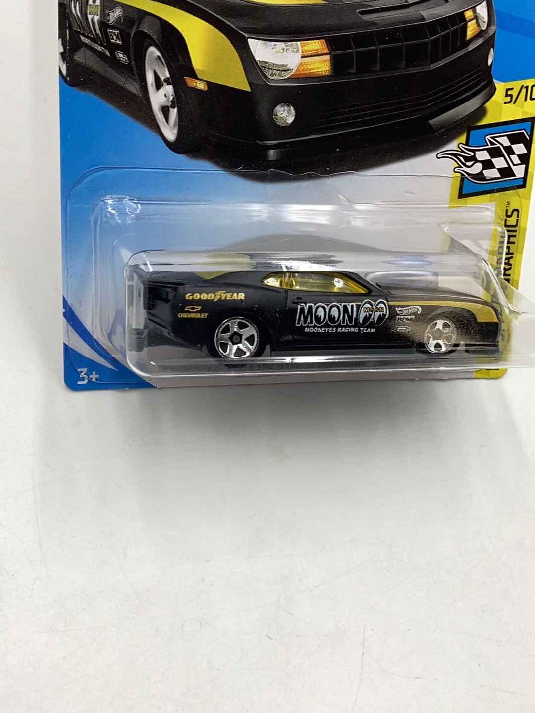 2018 Hot Wheels #202 10 Pro Stock Camaro Mooneyes Black 1C - Image 4