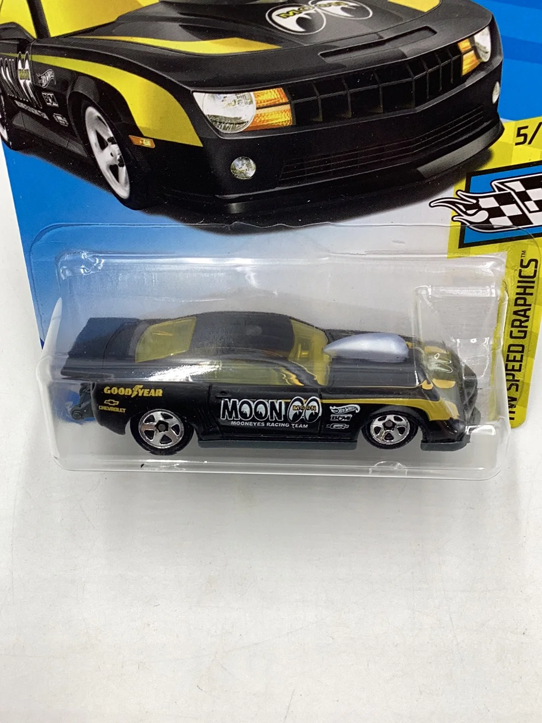 2018 Hot Wheels #202 10 Pro Stock Camaro Mooneyes Black 1C - Image 6