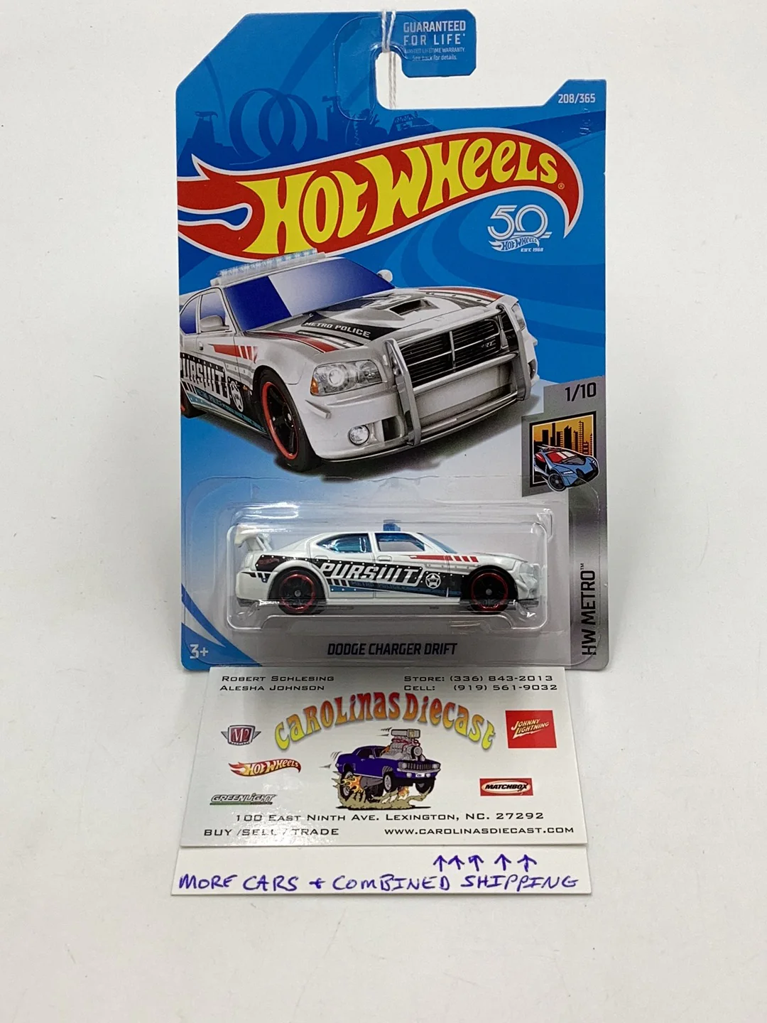2018 Hot Wheels #208 Dodge Charger Drift White 58D