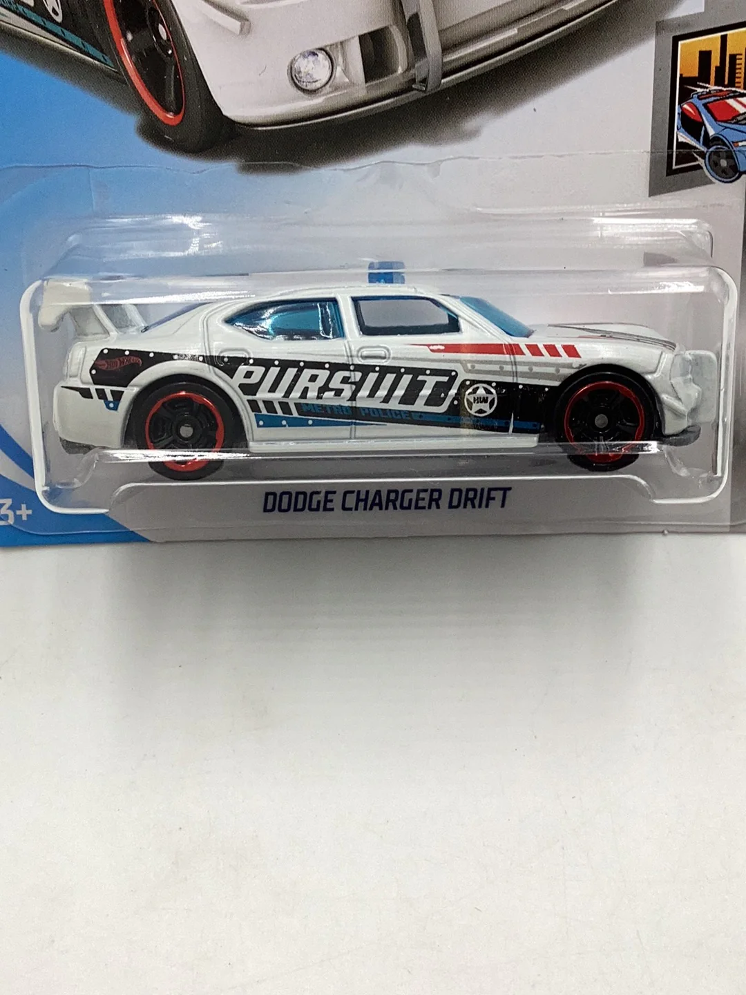 2018 Hot Wheels #208 Dodge Charger Drift White 58D - Image 3