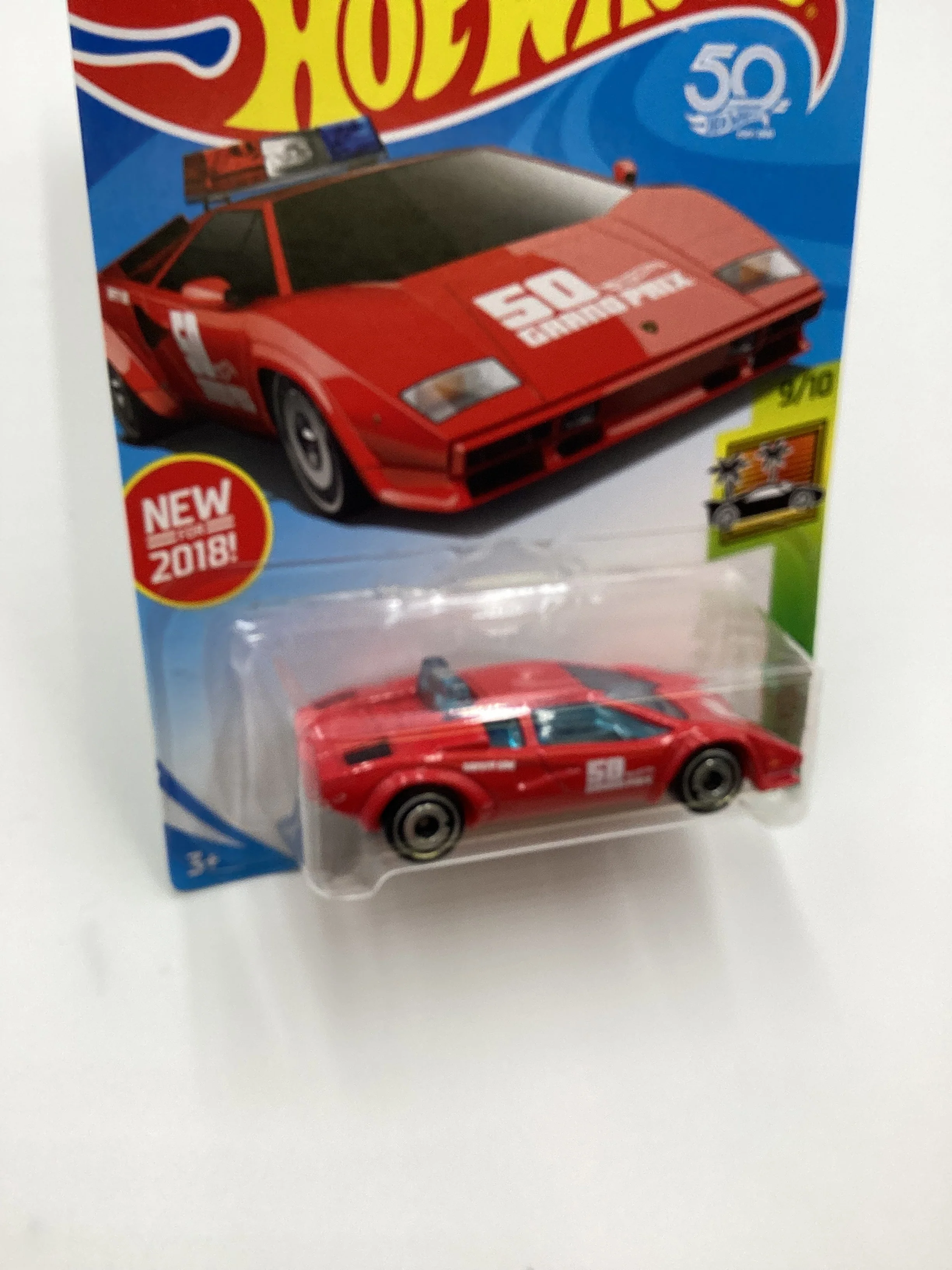 2018 Hot Wheels #217 Lamborghini Countach Pace Car Red 102C - Image 5