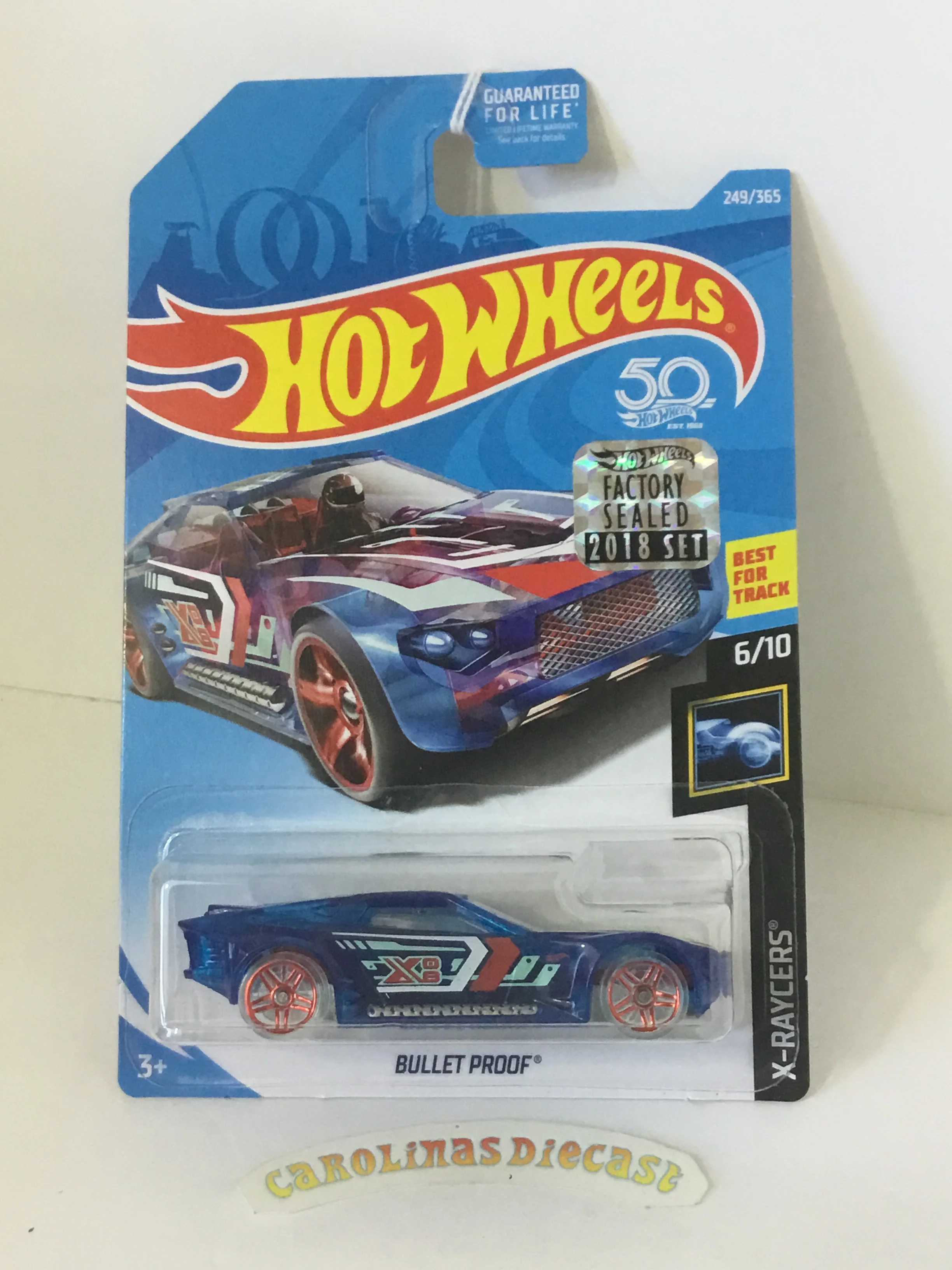 2018 Hot Wheels #249 Bullet Proof Factory sealed sticker WW4